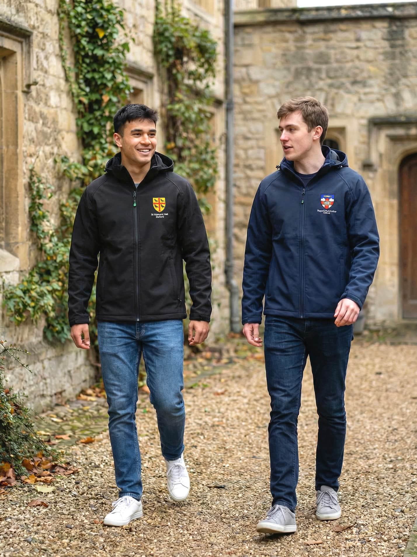 St Cross Coat of Arms Collection Sustainable Men’s Hooded Soft Shell Jacket - Image 2