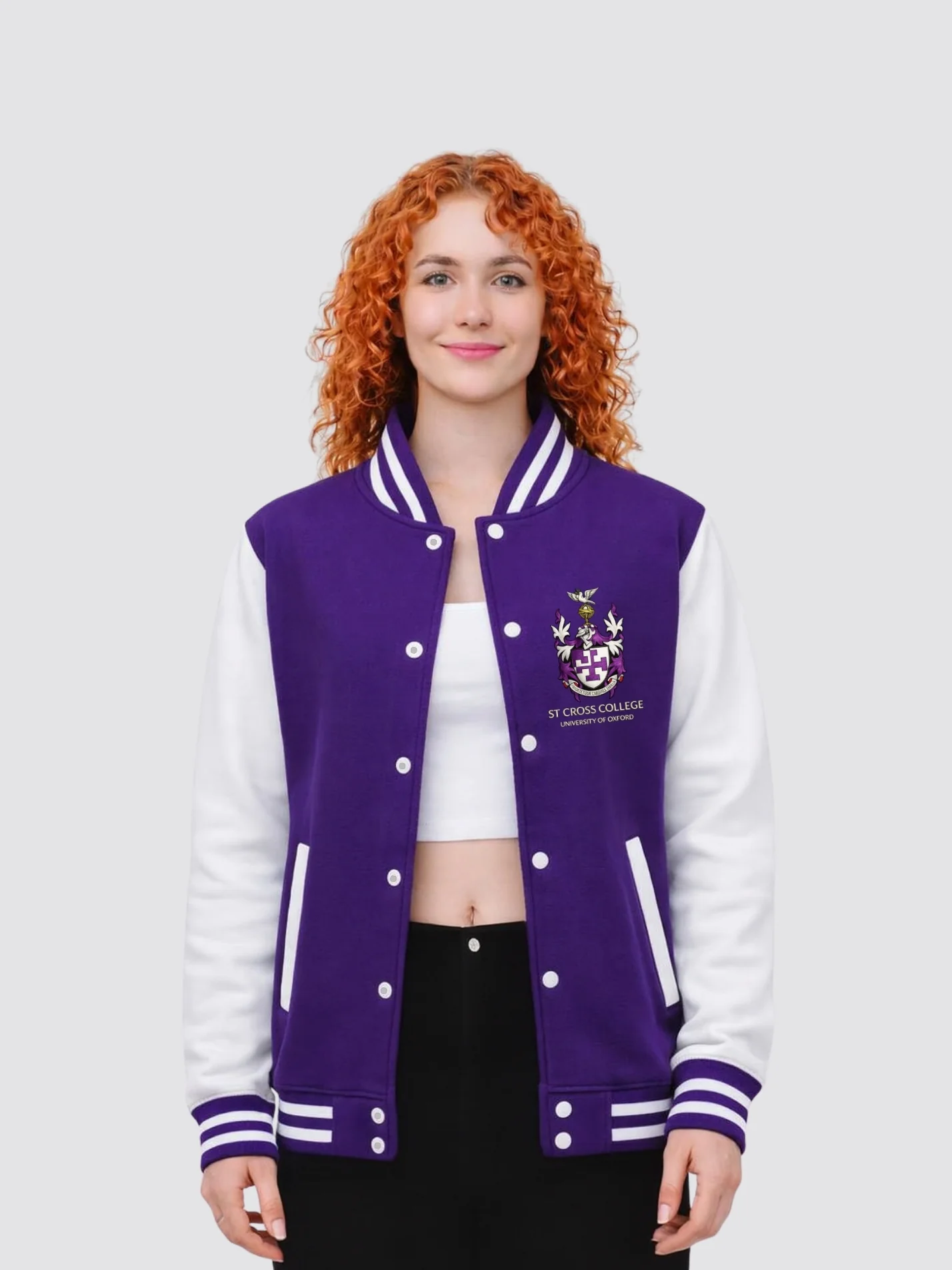 St Cross Coat of Arms Collection Varsity Jacket - Image 7