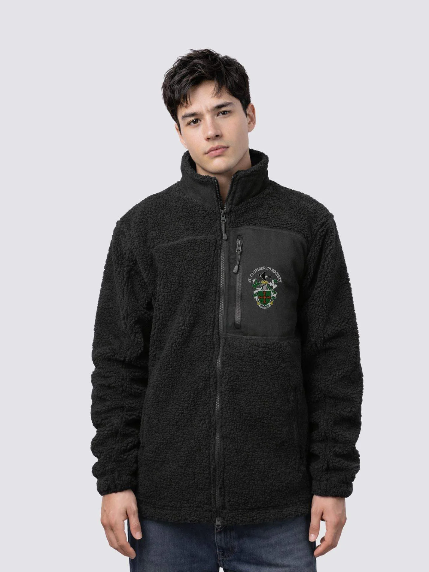 St Cuthbert's Society Durham Unisex Fluffy Sherpa Fleece Jacket - Image 6
