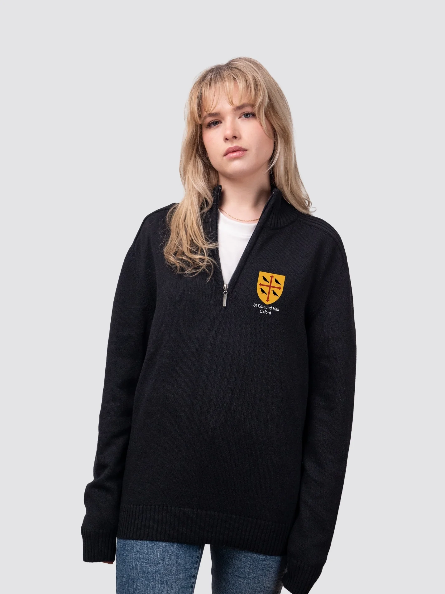 St Edmund Hall Oxford JCR Sustainable Unisex Zip-Neck Jumper