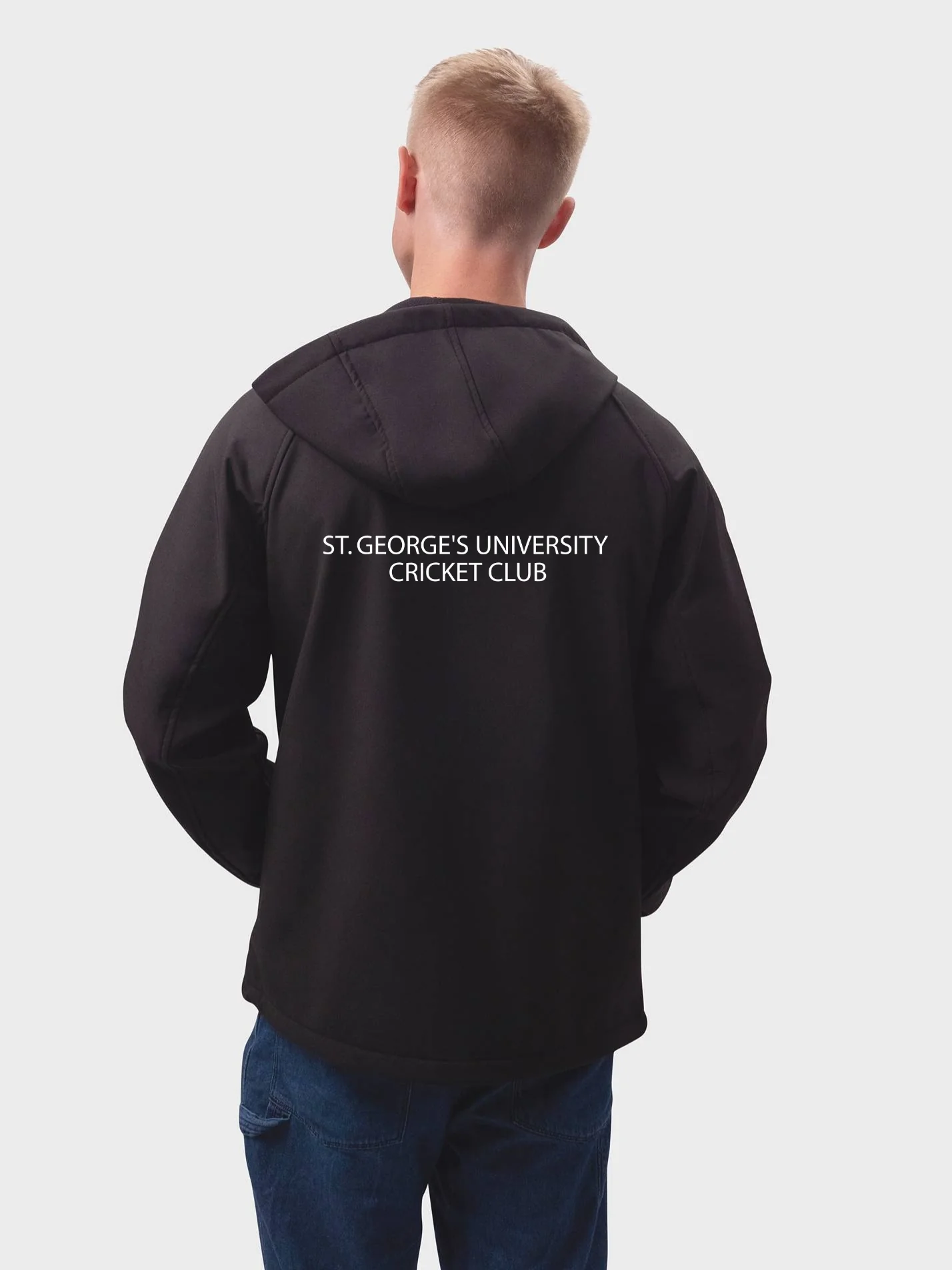 St. George's Cricket Club Sustainable Men’s Hooded Soft Shell Jacket - Image 2