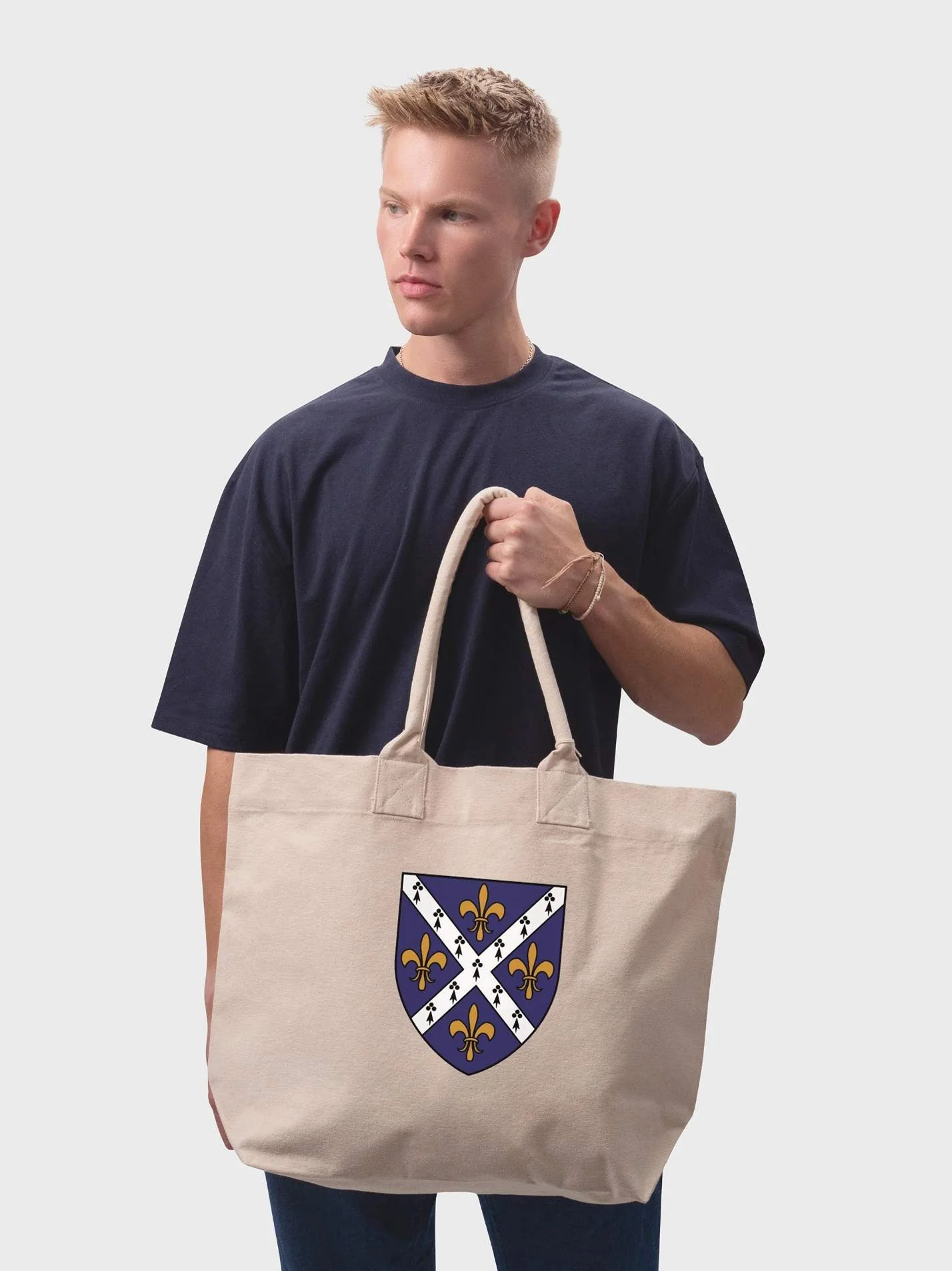 St Hugh's College Oxford Cotton Canvas Printed Shopper Bag - Image 2