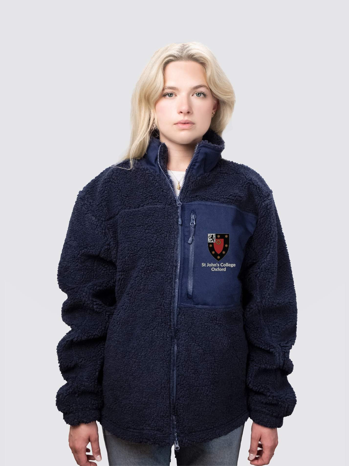 St John's College Oxford JCR Unisex Fluffy Sherpa Fleece Jacket