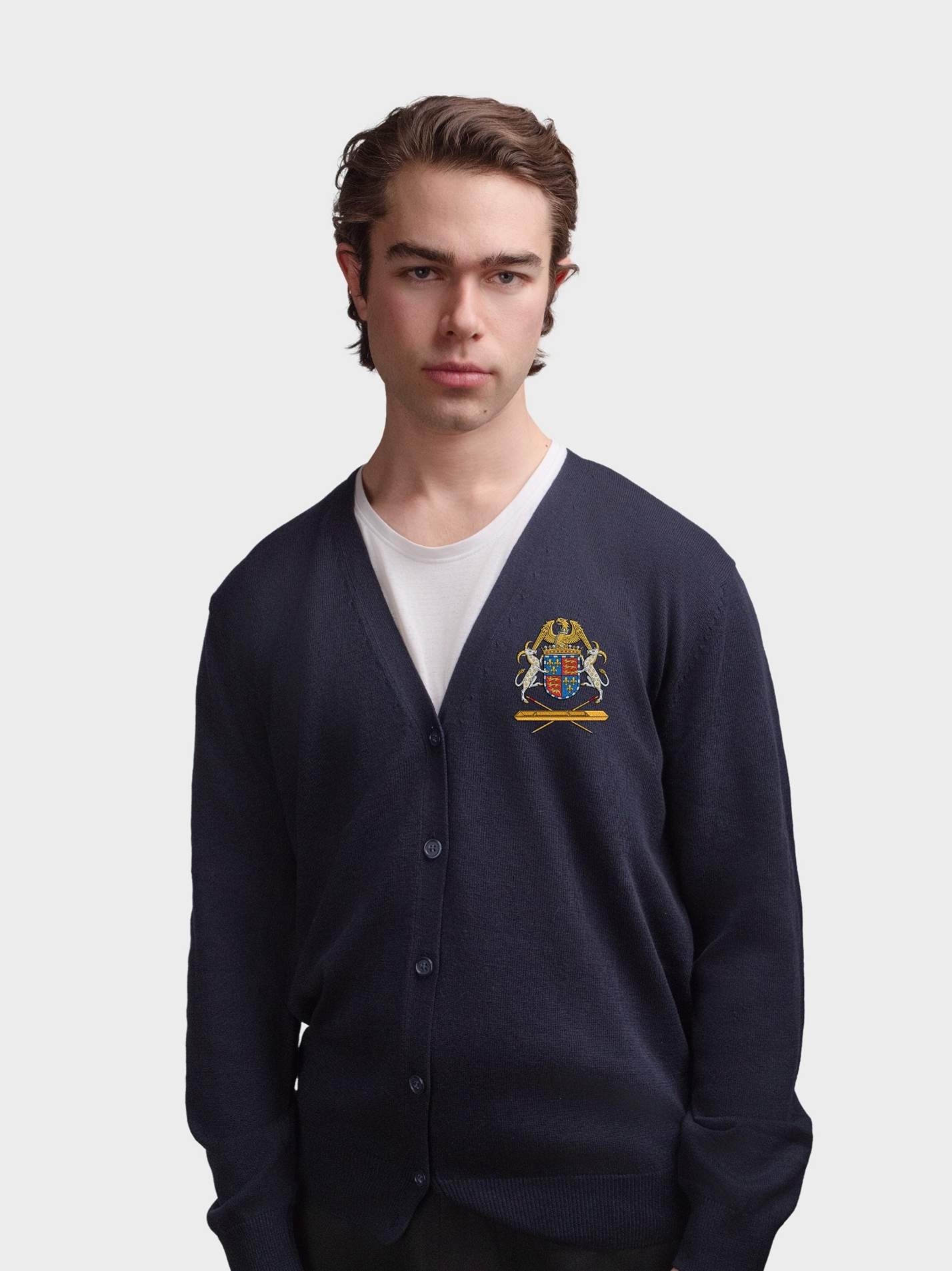 St John's College Punt Society Men's V-Neck Knitted Cardigan - Image 3