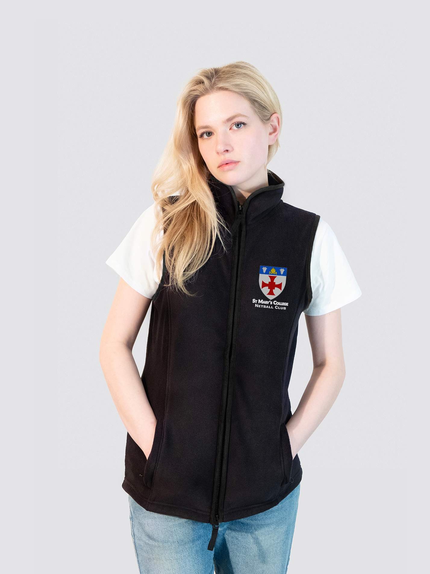 St Mary's Netball Club Ladies Heritage Gilet Fleece - Image 5