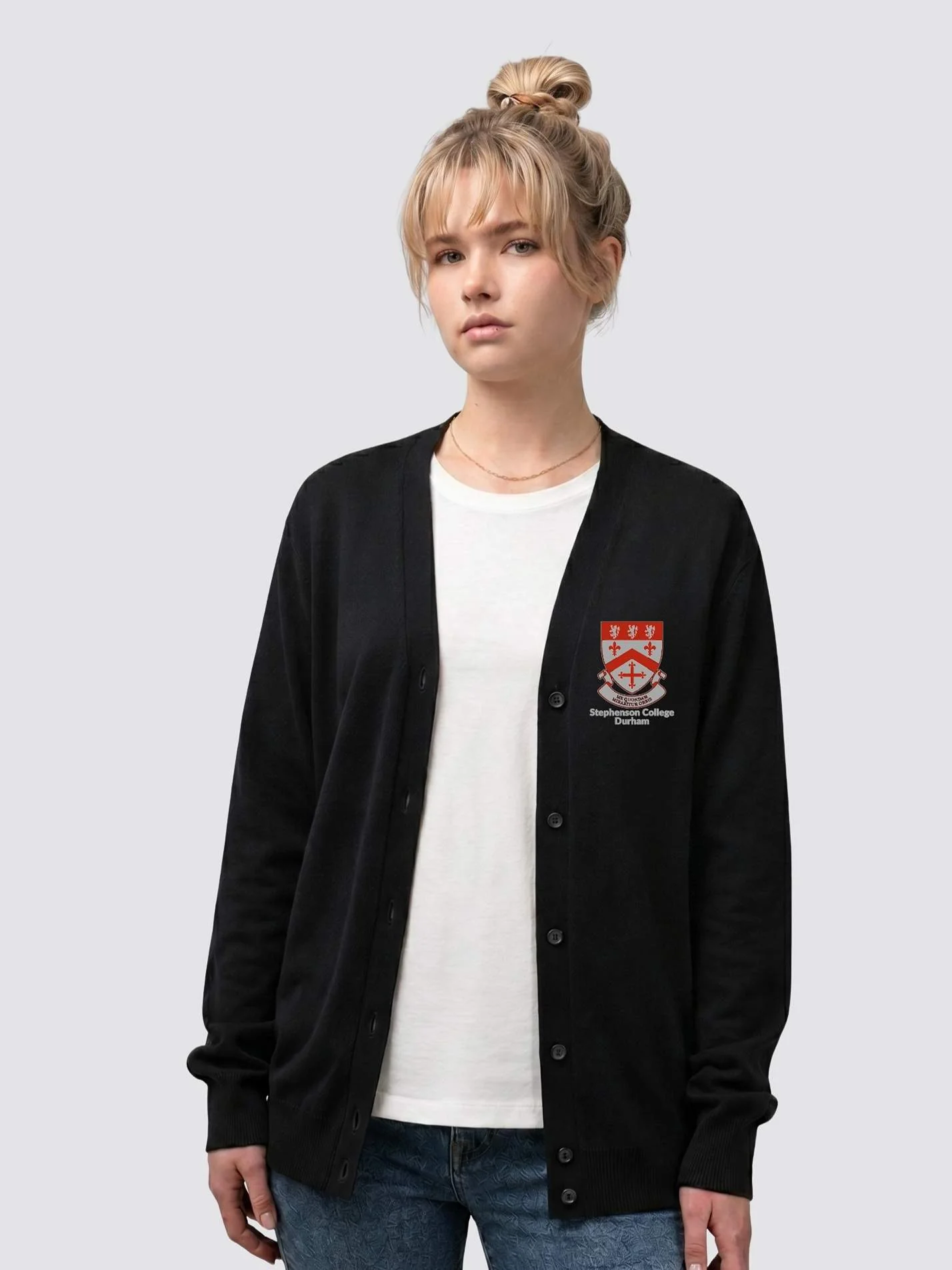 Stephenson College Durham Ladies V-Neck Knitted Cardigan