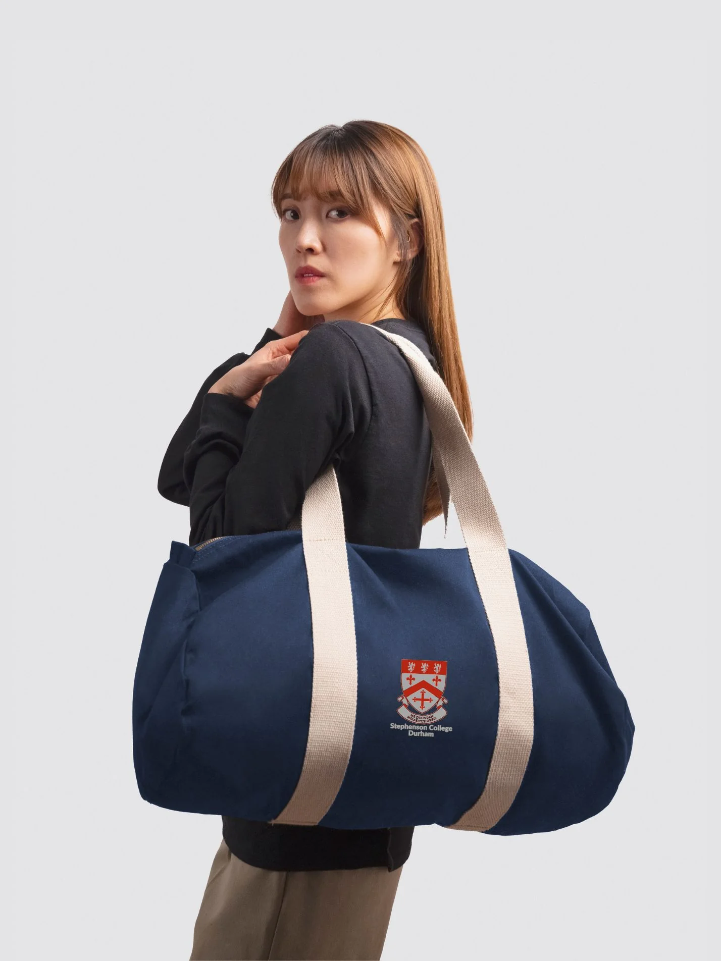 Stephenson College Durham Organic Cotton Canvas Barrel Bag - Image 2
