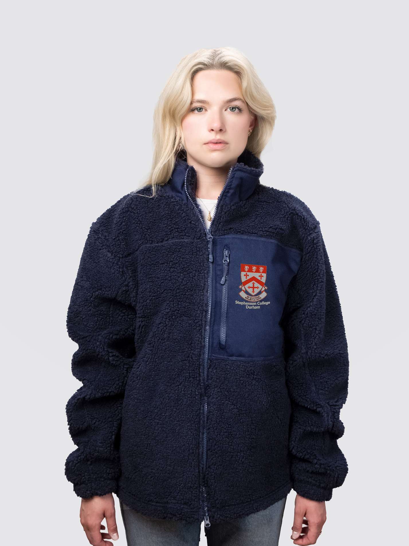 Stephenson College Durham Unisex Fluffy Sherpa Fleece Jacket