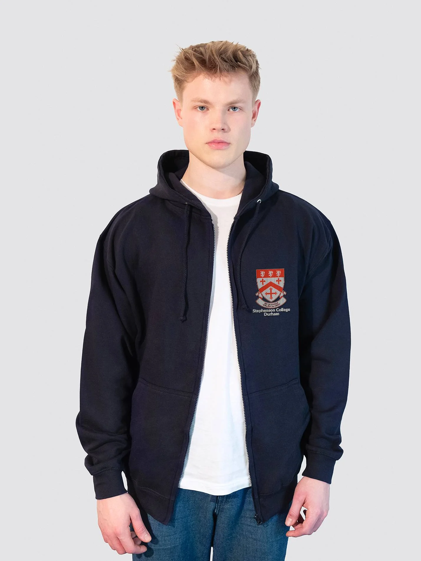 Stephenson College Durham Zip-Up Unisex Hoodie - Image 6