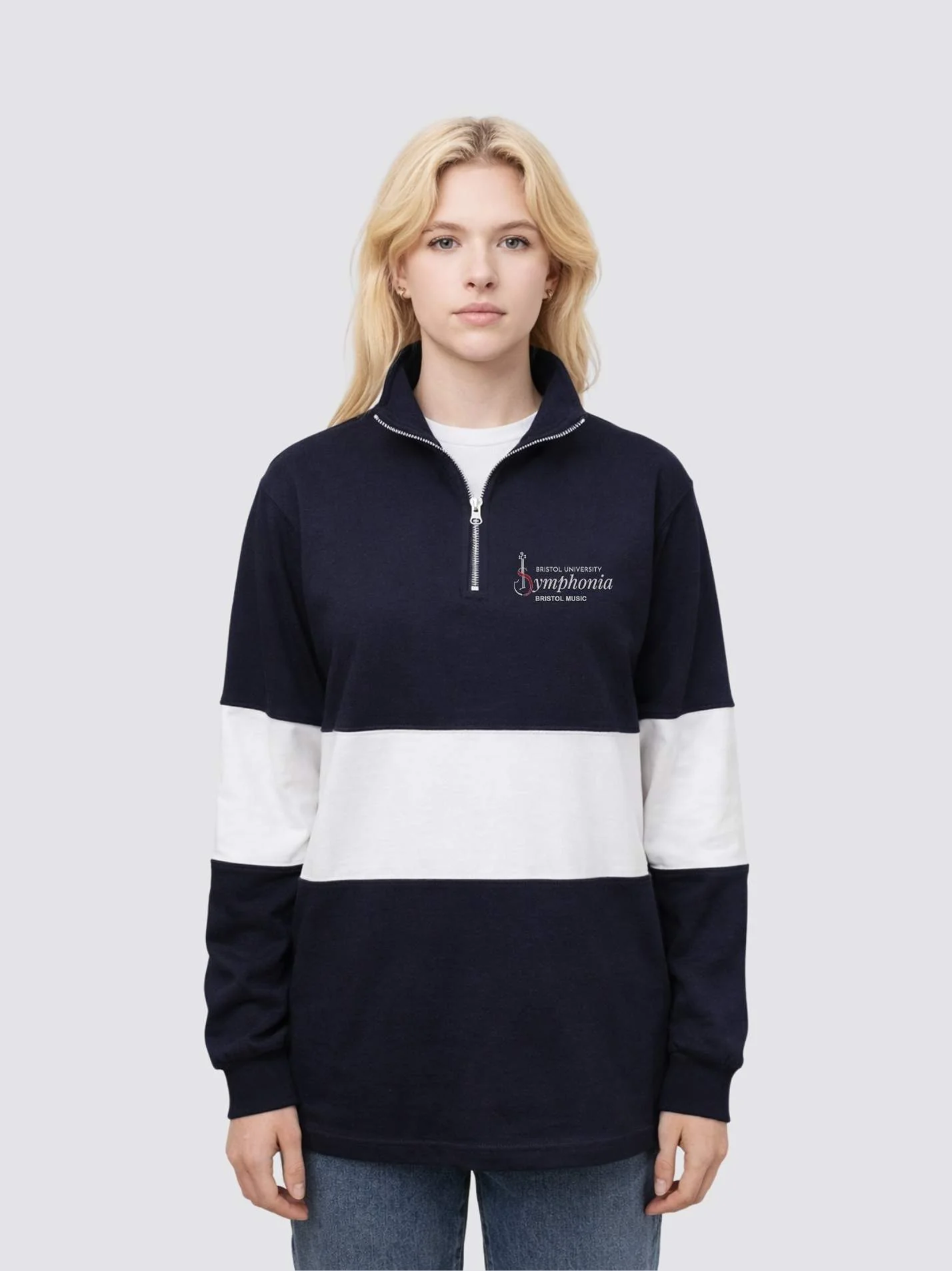 Symphonia Unisex Panelled 1/4 Zip Sweatshirt - Image 4