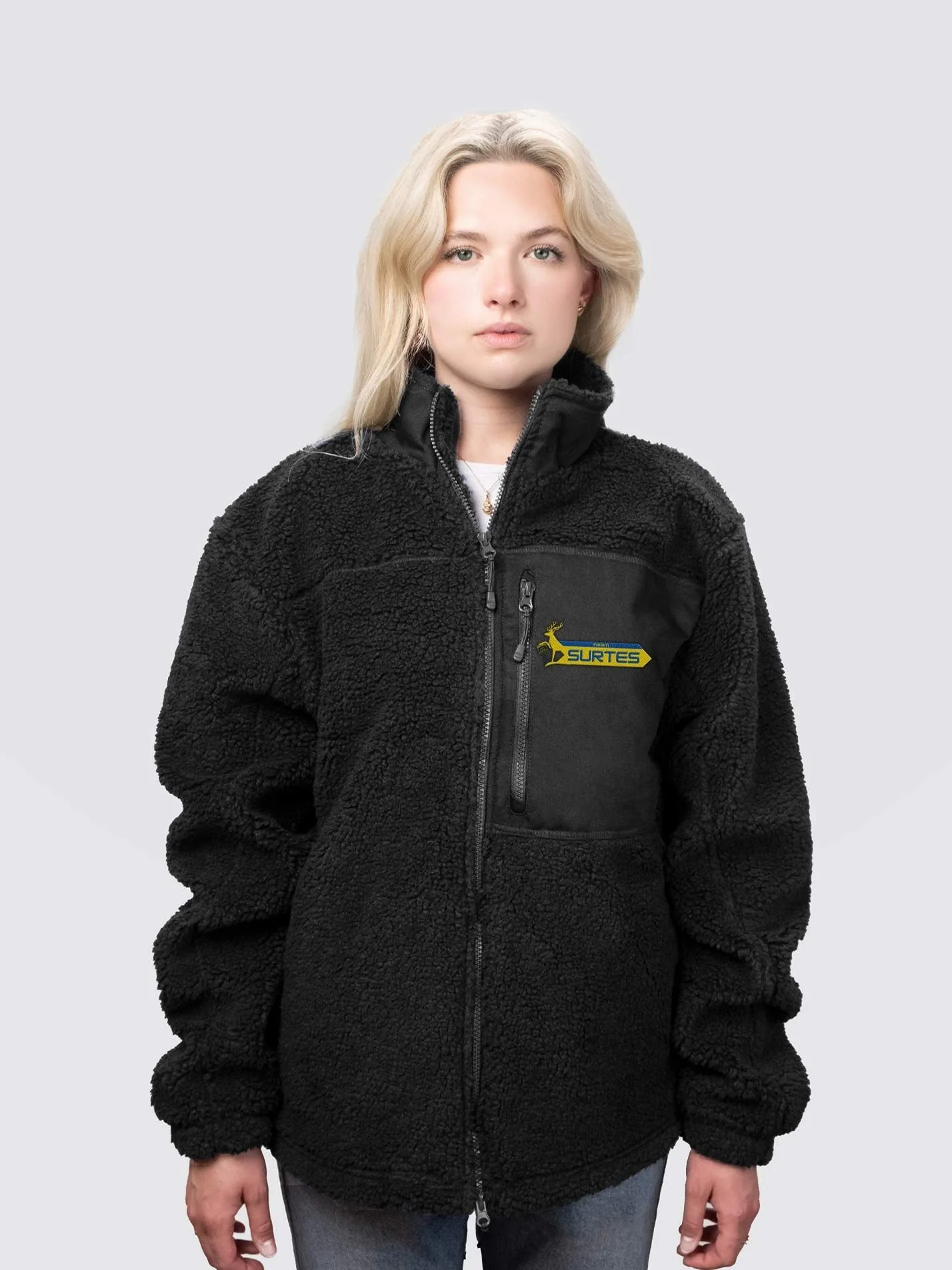 Team SURTES Unisex Fluffy Sherpa Fleece Jacket
