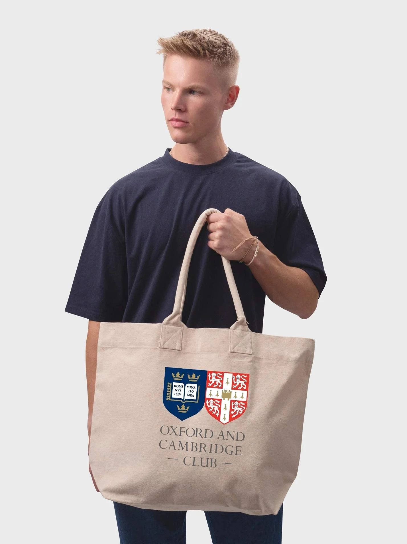 The Oxford and Cambridge Club Cotton Canvas Printed Shopper Bag