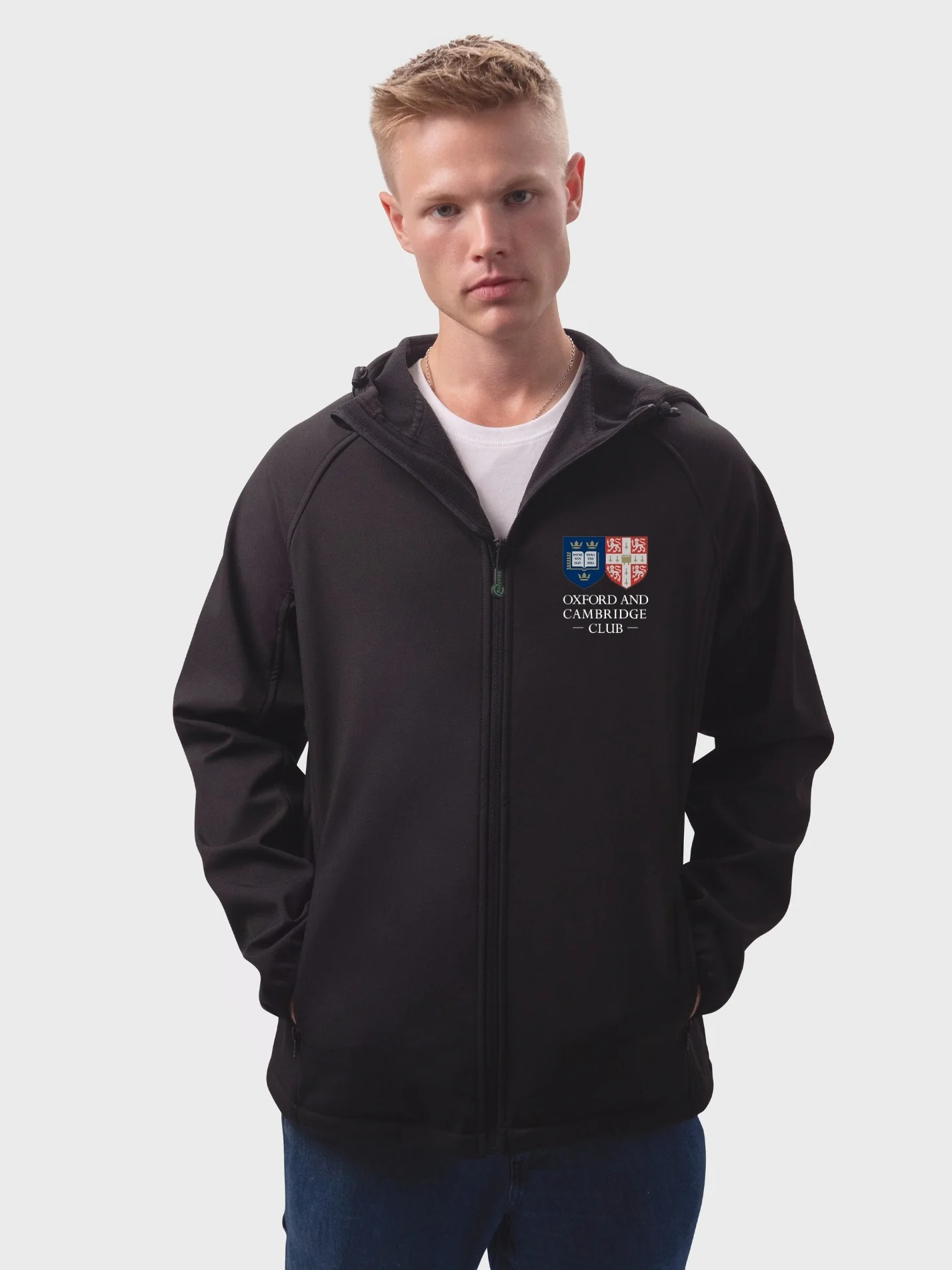 The Oxford and Cambridge Club Sustainable Men’s Hooded Soft Shell Jacket