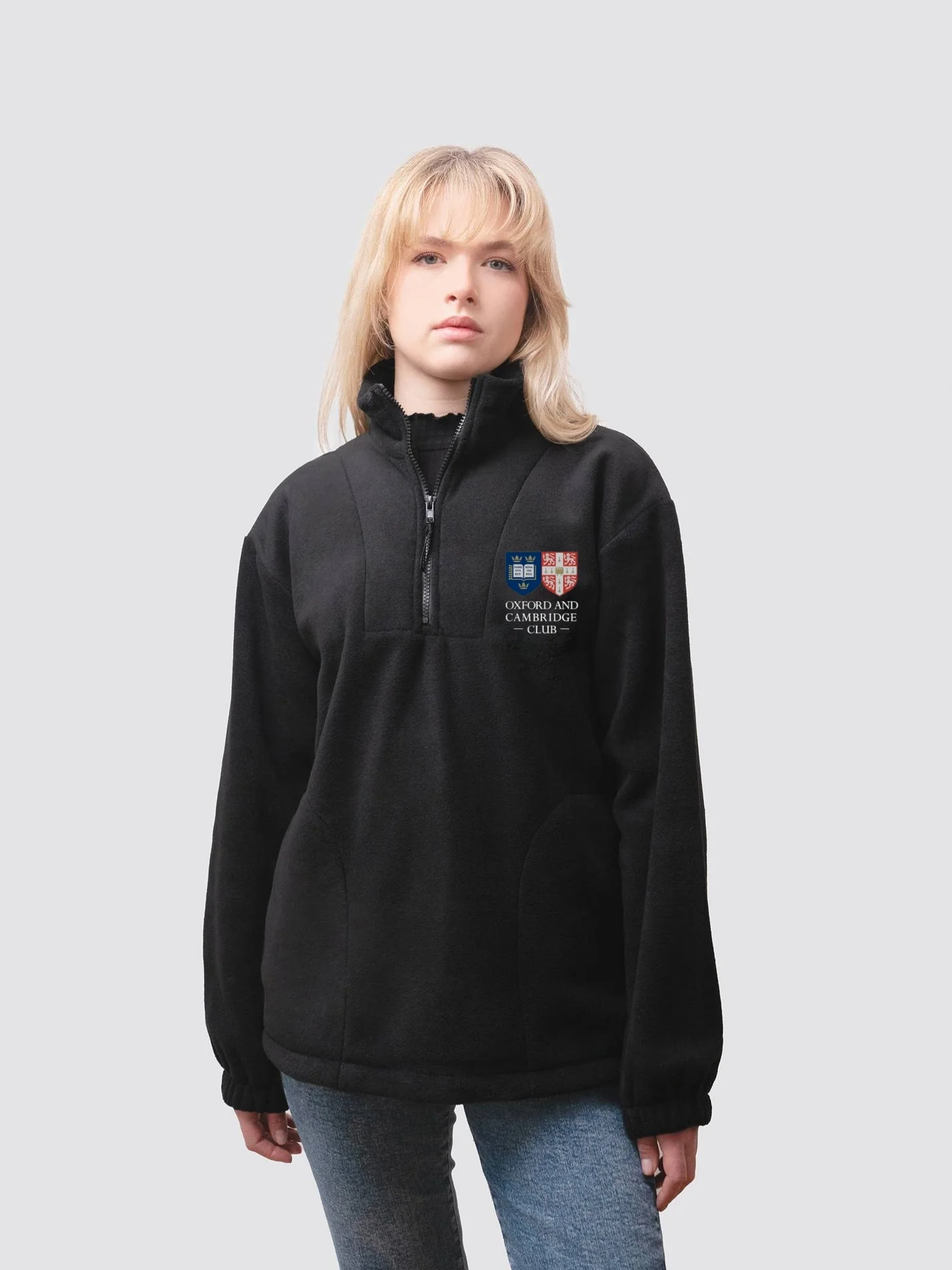 The Oxford and Cambridge Club Unisex 1/4 Zip Fleece - Image 3