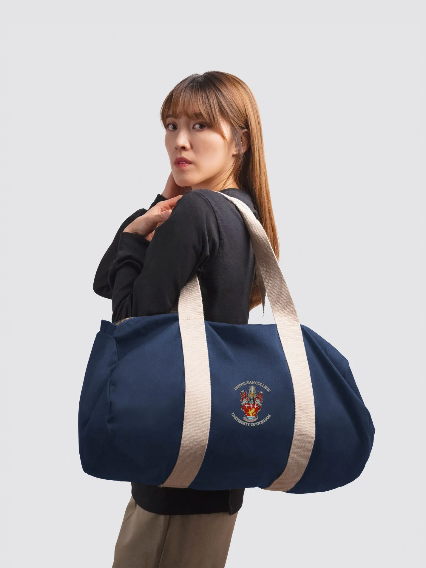 Trevelyan College Durham JCR Organic Cotton Canvas Barrel Bag - Image 2