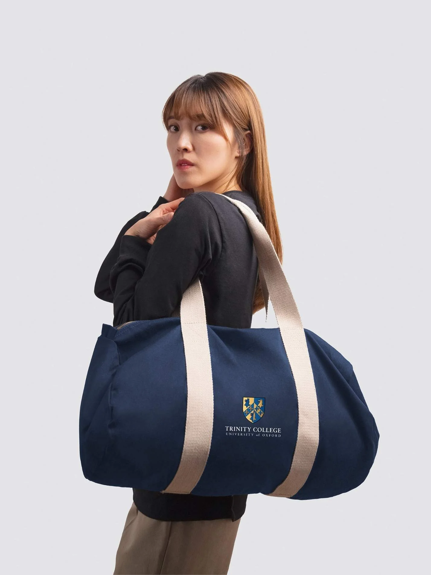 Trinity College Oxford MCR Organic Cotton Canvas Barrel Bag - Image 2
