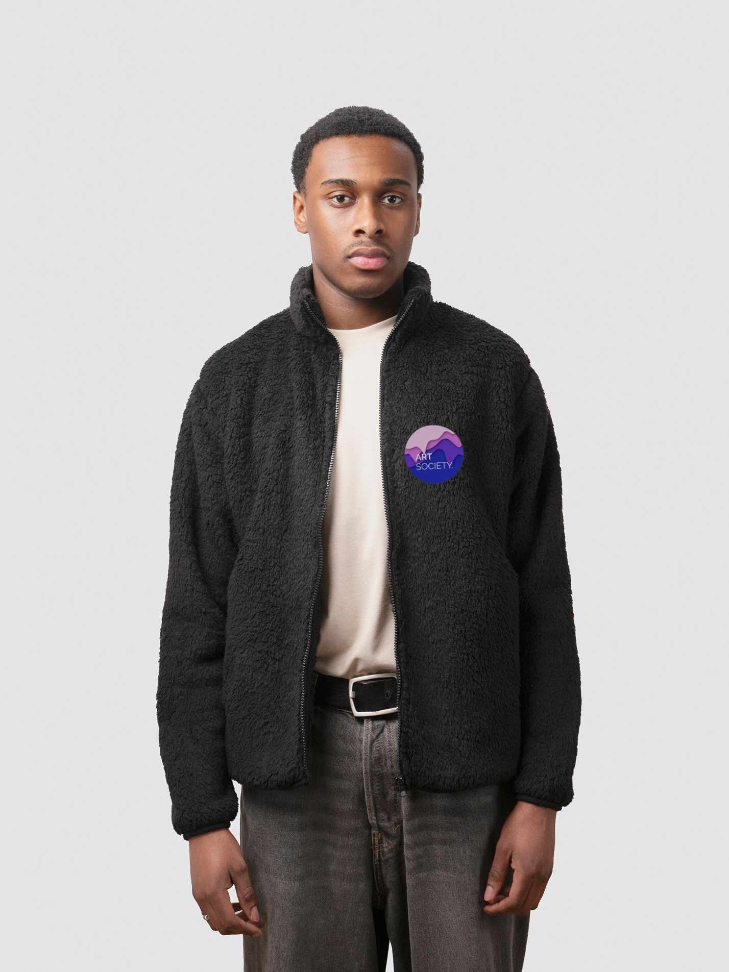 UCL Art Society Unisex Sherpa Fleece Zipped Jacket - Image 4