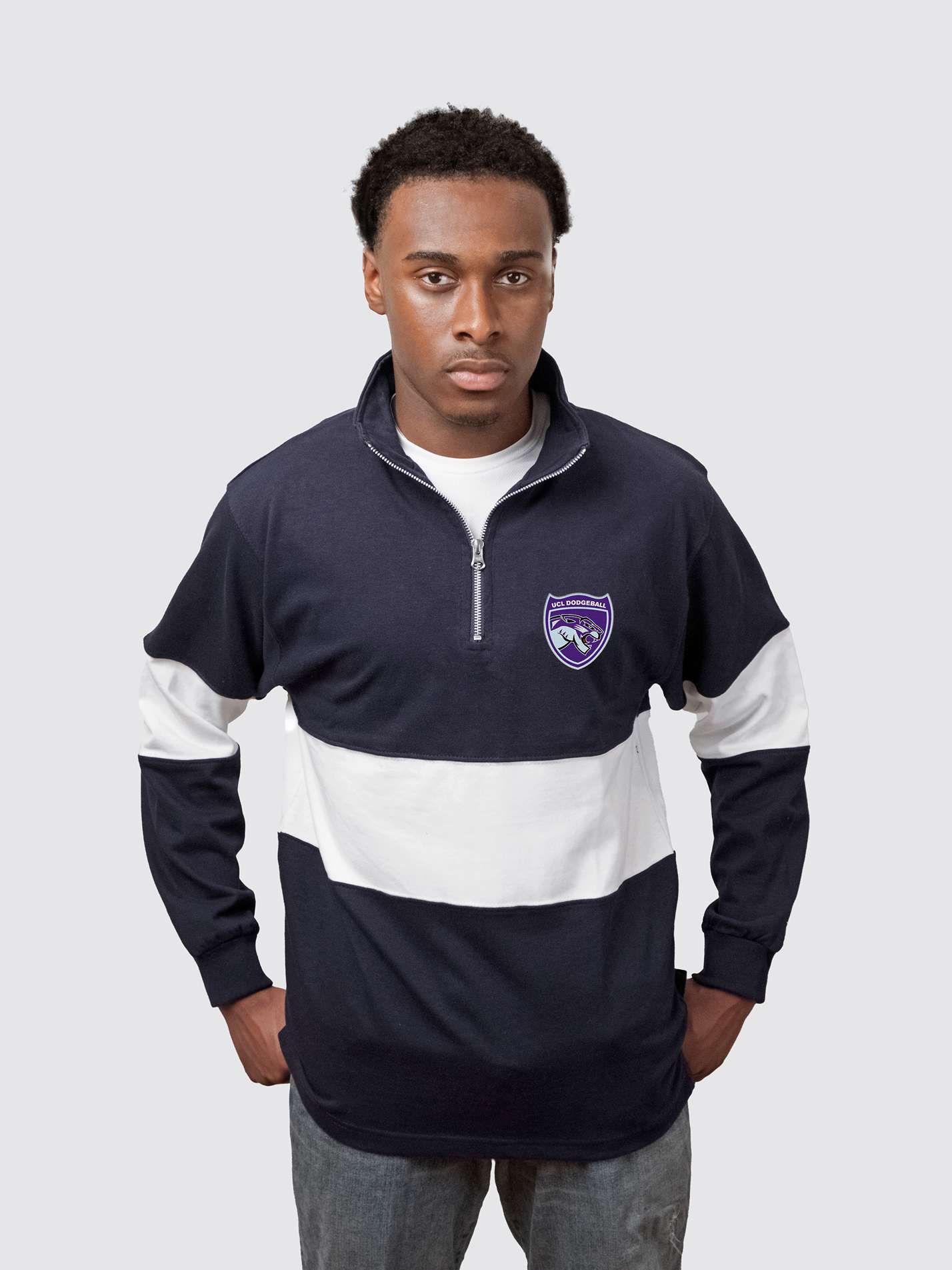 UCL Dodgeball Unisex Panelled 1/4 Zip Sweatshirt