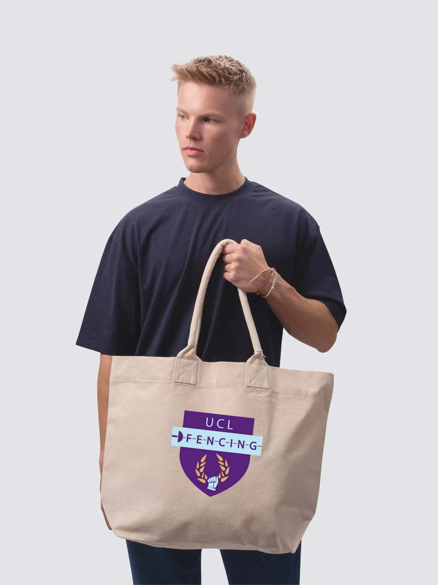 UCL Fencing Club Cotton Canvas Printed Shopper Bag