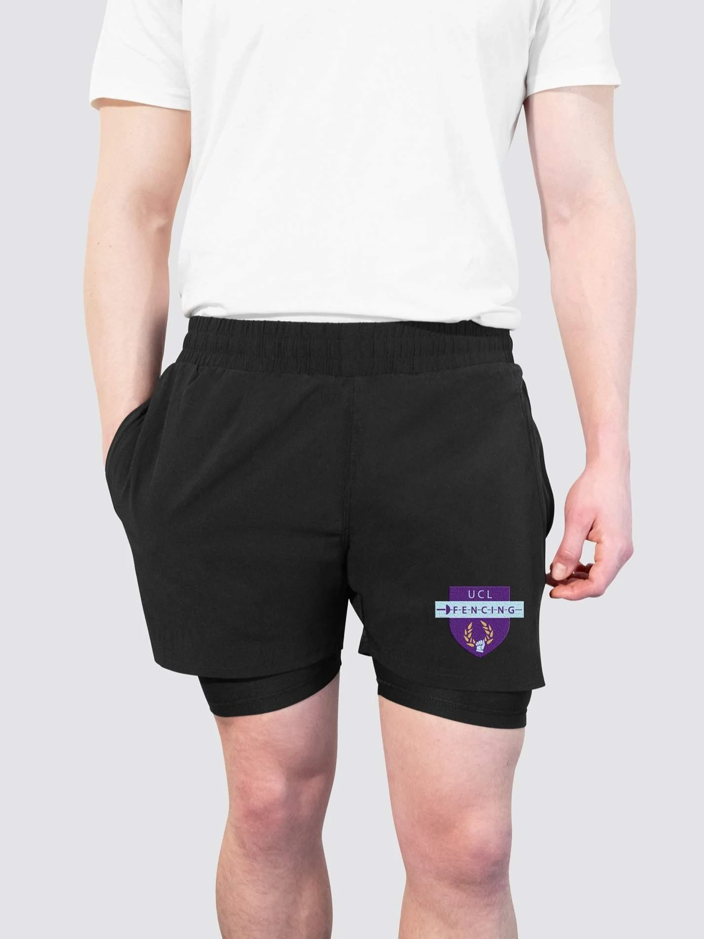 UCL Fencing Club Men's Dual Layer Sports Shorts