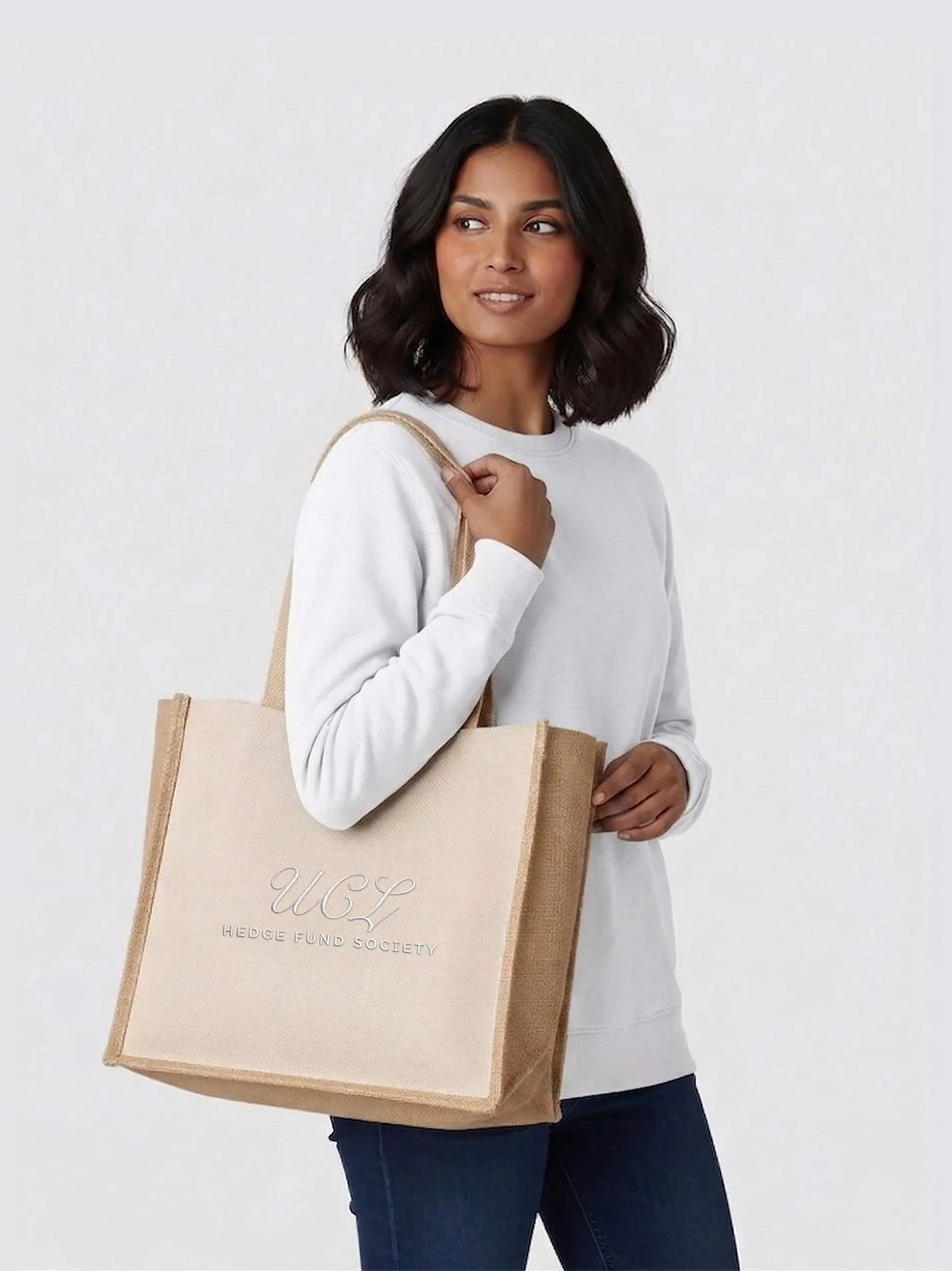 UCL Hedge Fund Society Heritage Jute Canvas Shopper