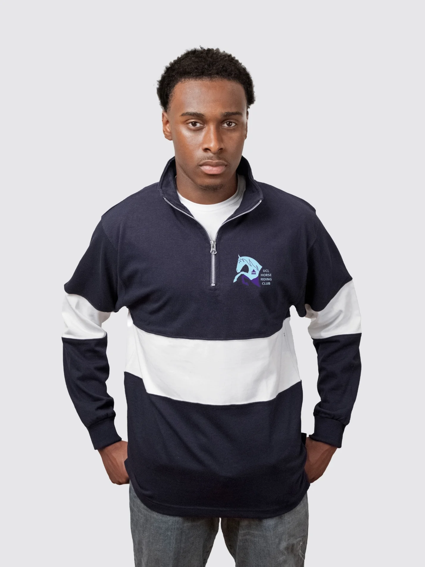 UCL Horseriding Unisex Panelled 1/4 Zip Sweatshirt