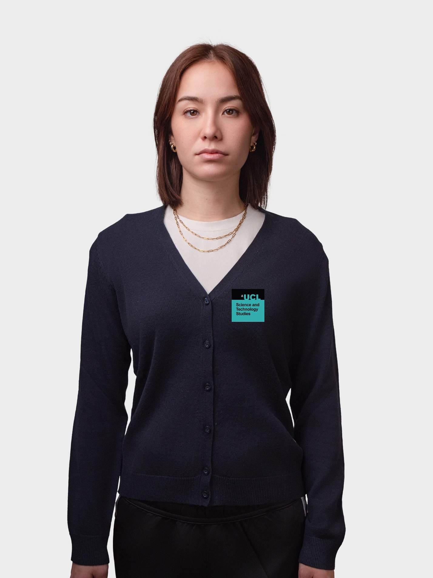UCL Science and Technology Studies Department Ladies V-Neck Knitted Cardigan - Image 3