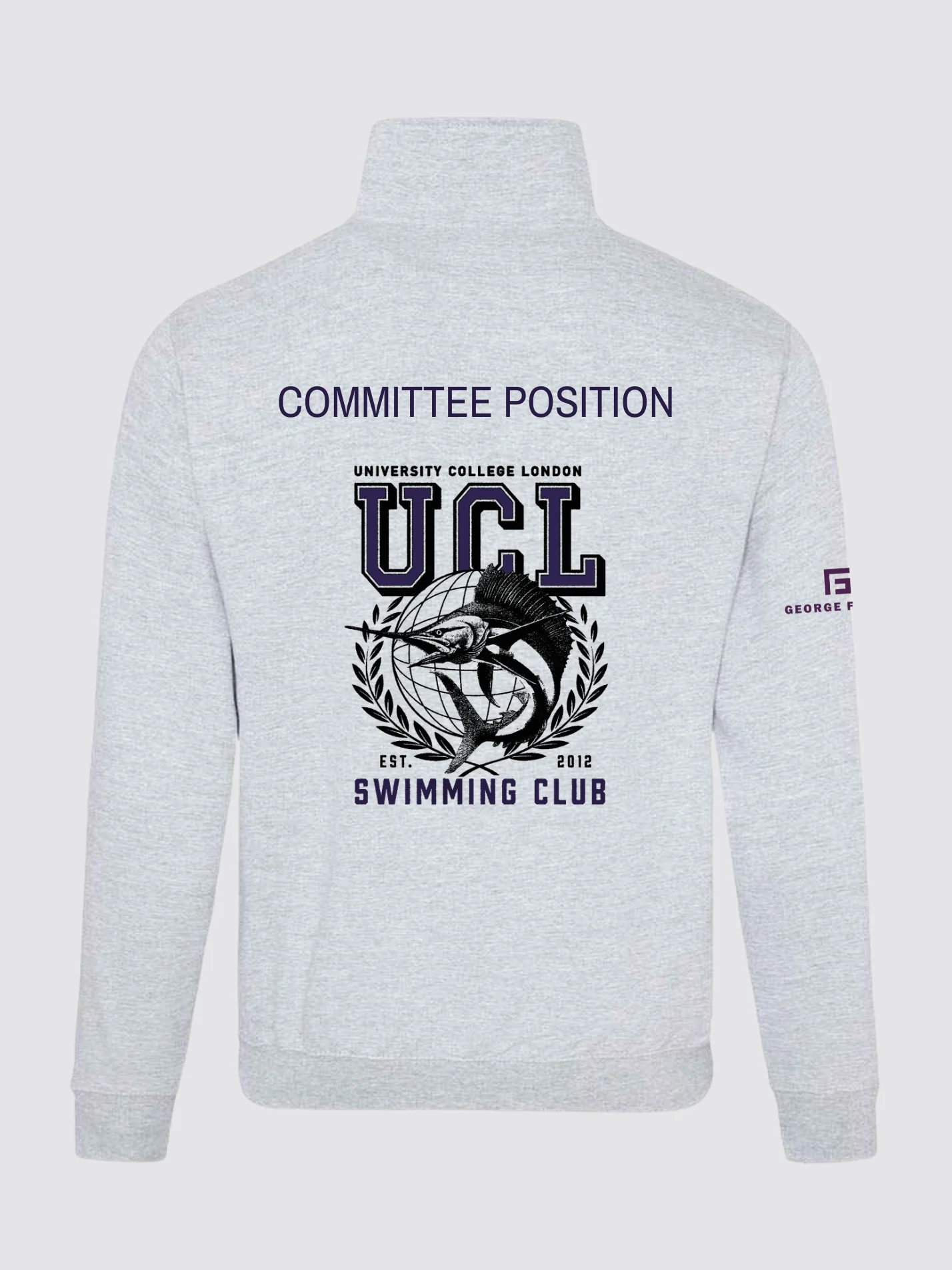 UCL Swimming Unisex 1/4 Zip Sweatshirt - Image 3