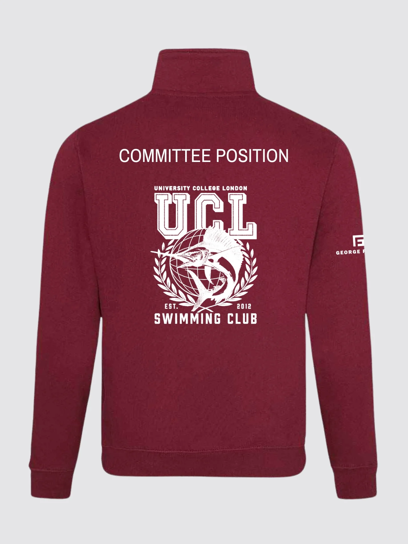 UCL Swimming Unisex 1/4 Zip Sweatshirt - Image 5