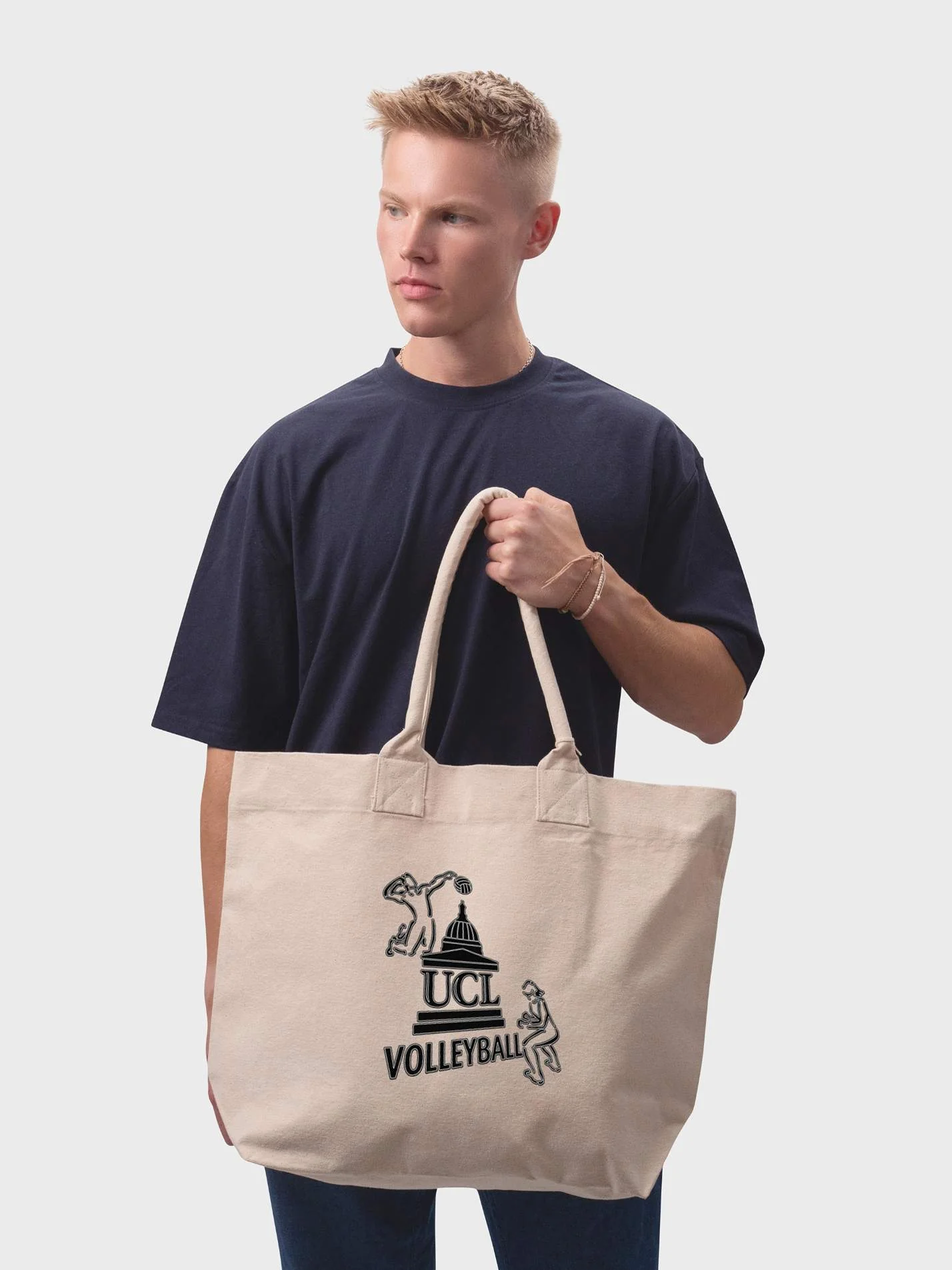 UCL Volleyball Cotton Canvas Printed Shopper Bag