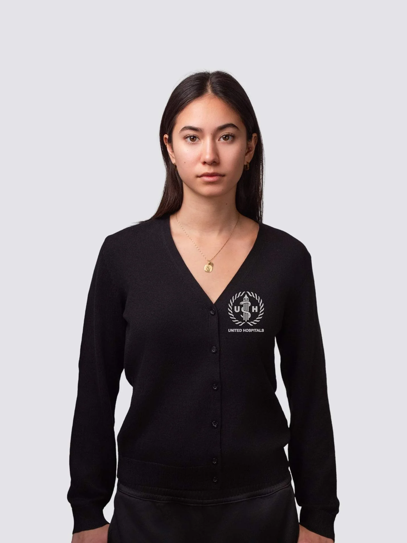 United Hospitals Ladies V-Neck Knitted Cardigan