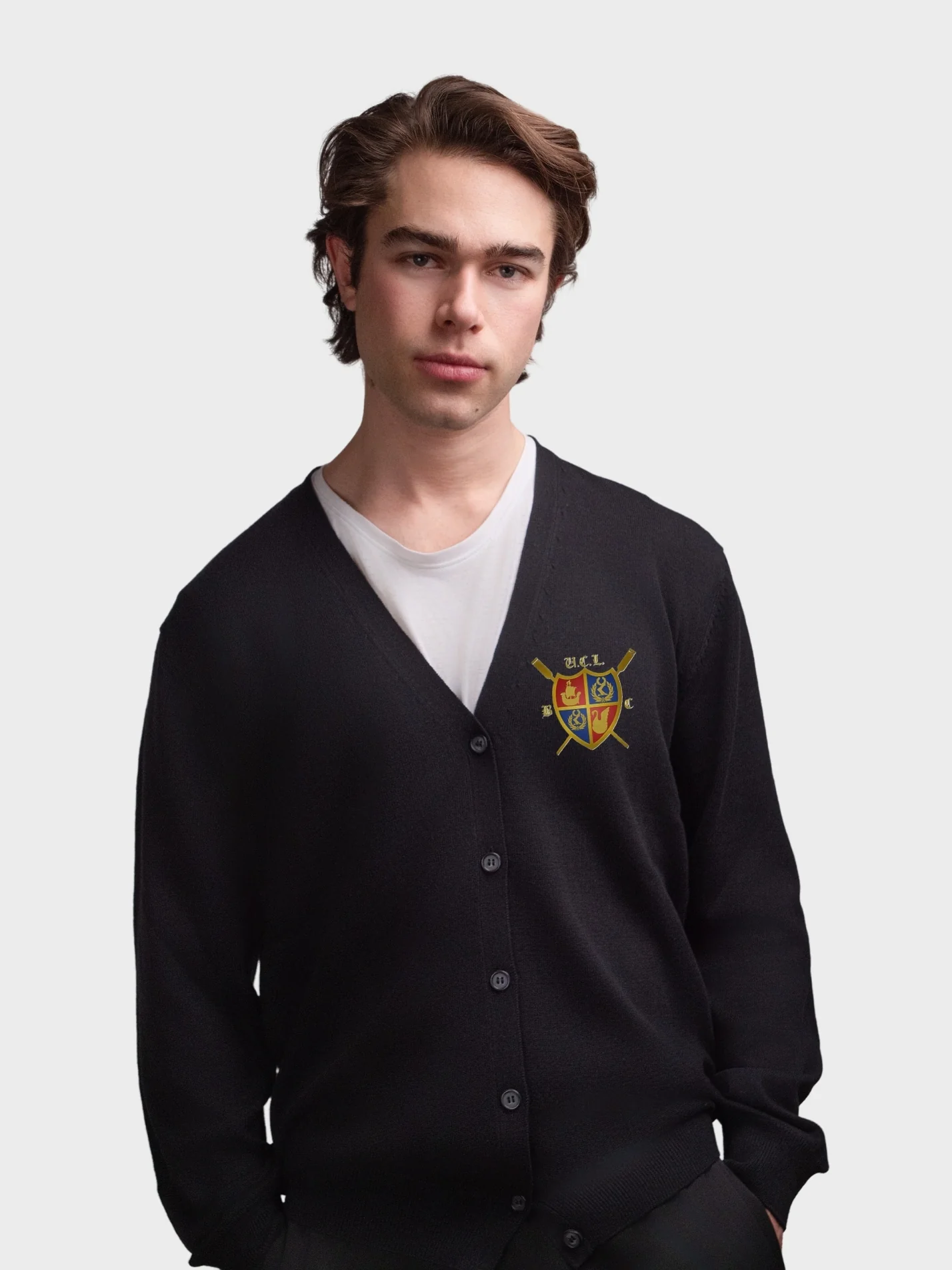 University College London Boat Club Men's V-Neck Knitted Cardigan