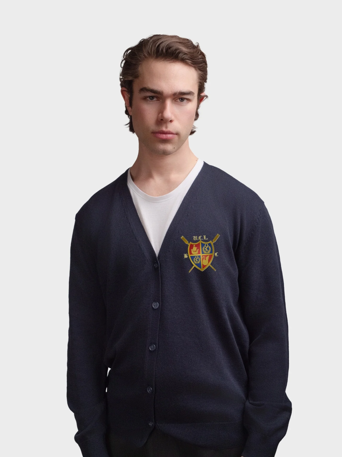 University College London Boat Club Men's V-Neck Knitted Cardigan - Image 3