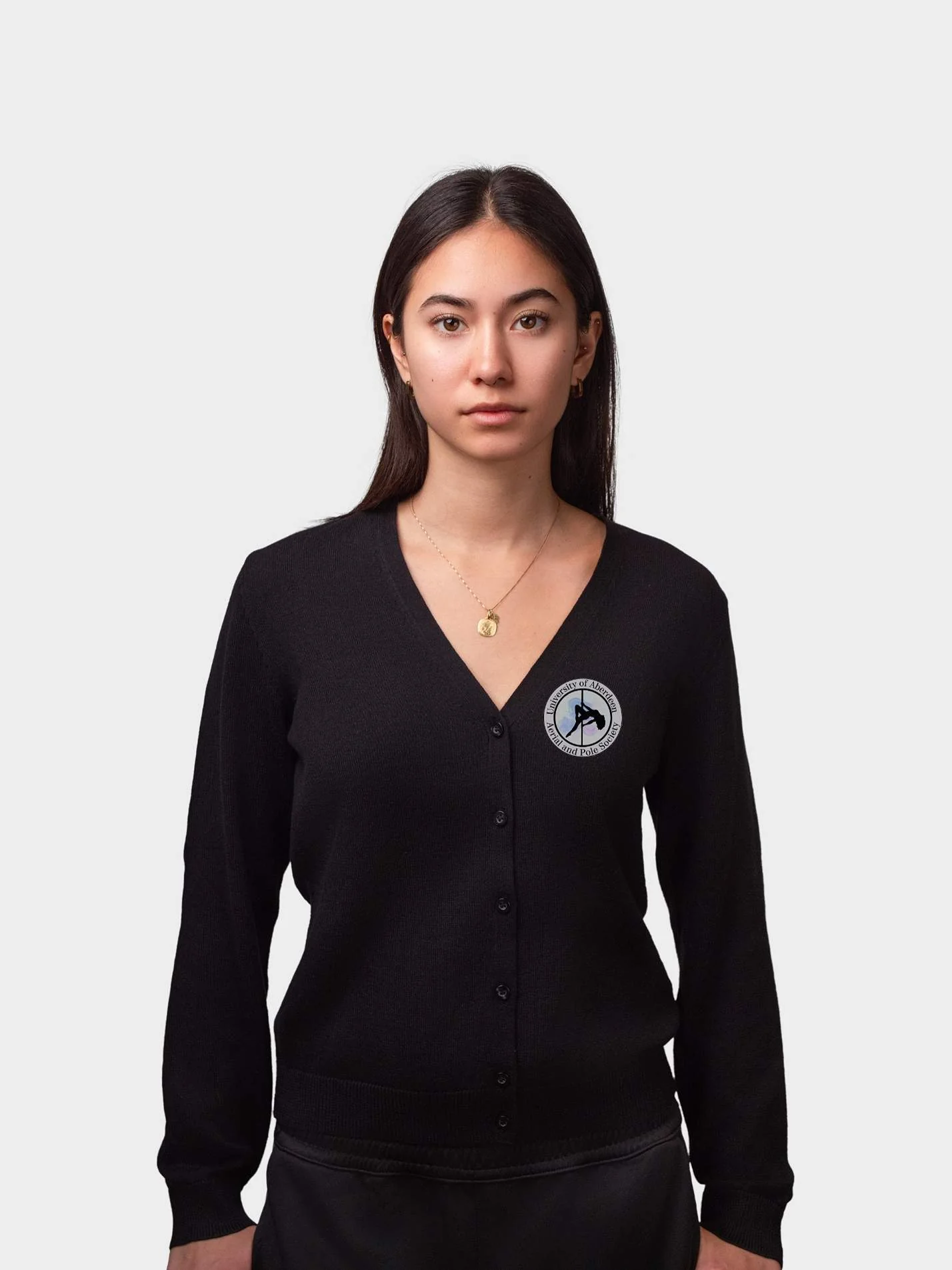University of Aberdeen Aerial and Pole Society Ladies V-Neck Knitted Cardigan