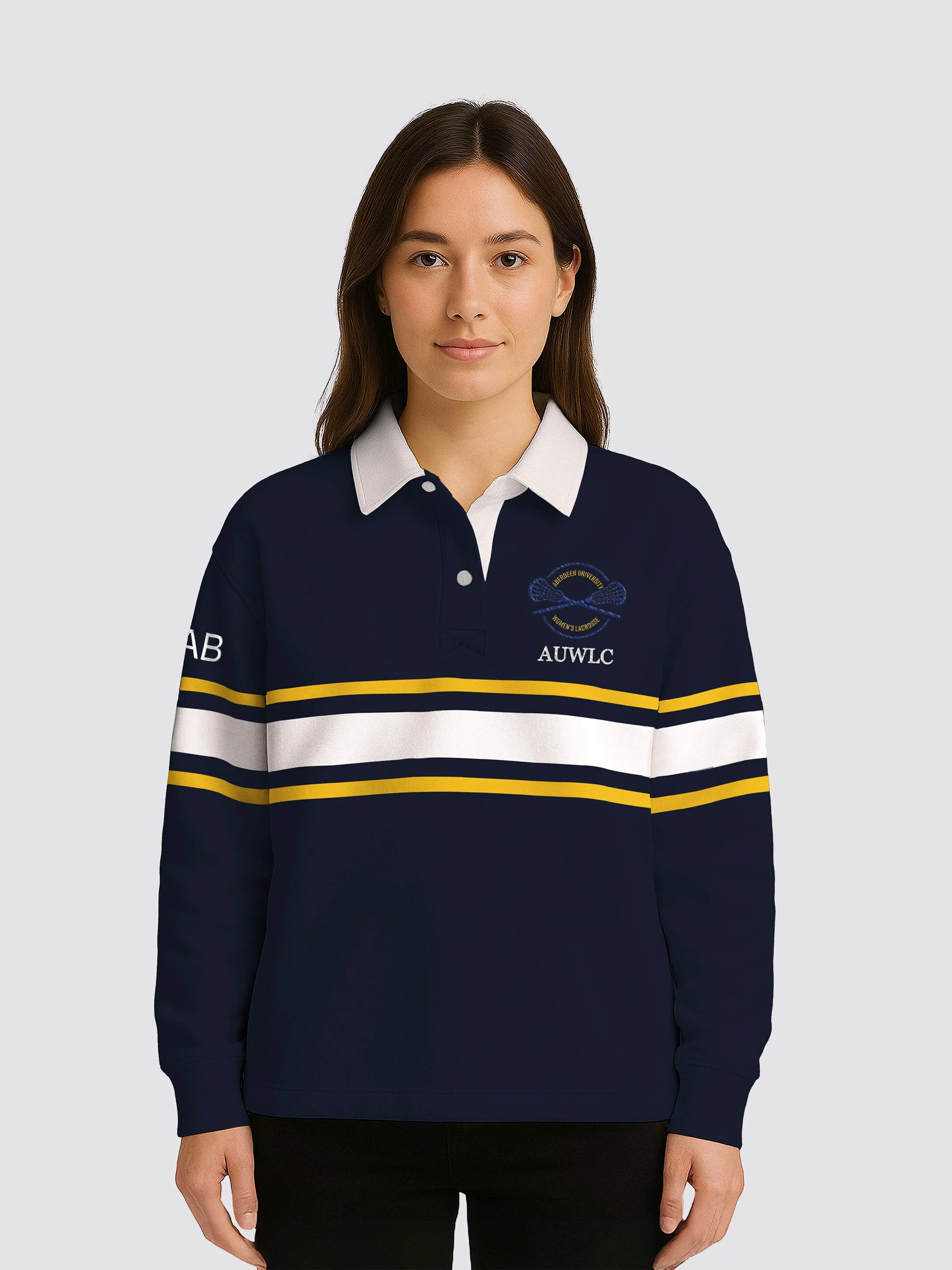 University of Aberdeen Women’s Lacrosse Club Retro Striped Rugby Shirt