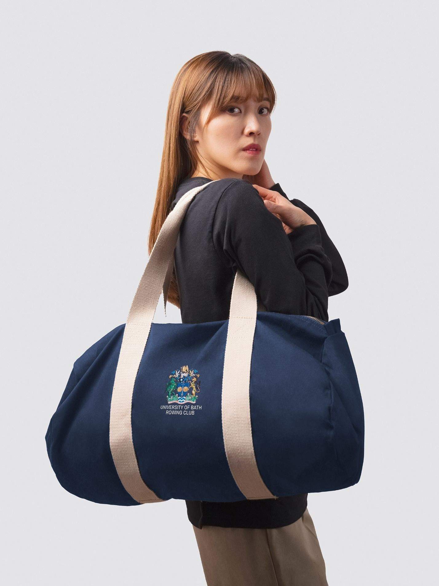 University of Bath Rowing Club Organic Cotton Canvas Barrel Bag - Image 2