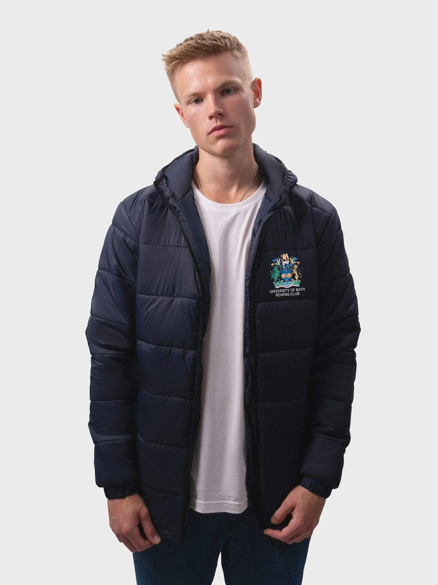 University of Bath Rowing Club Sustainable Unisex Hooded Puffer Jacket - Image 4