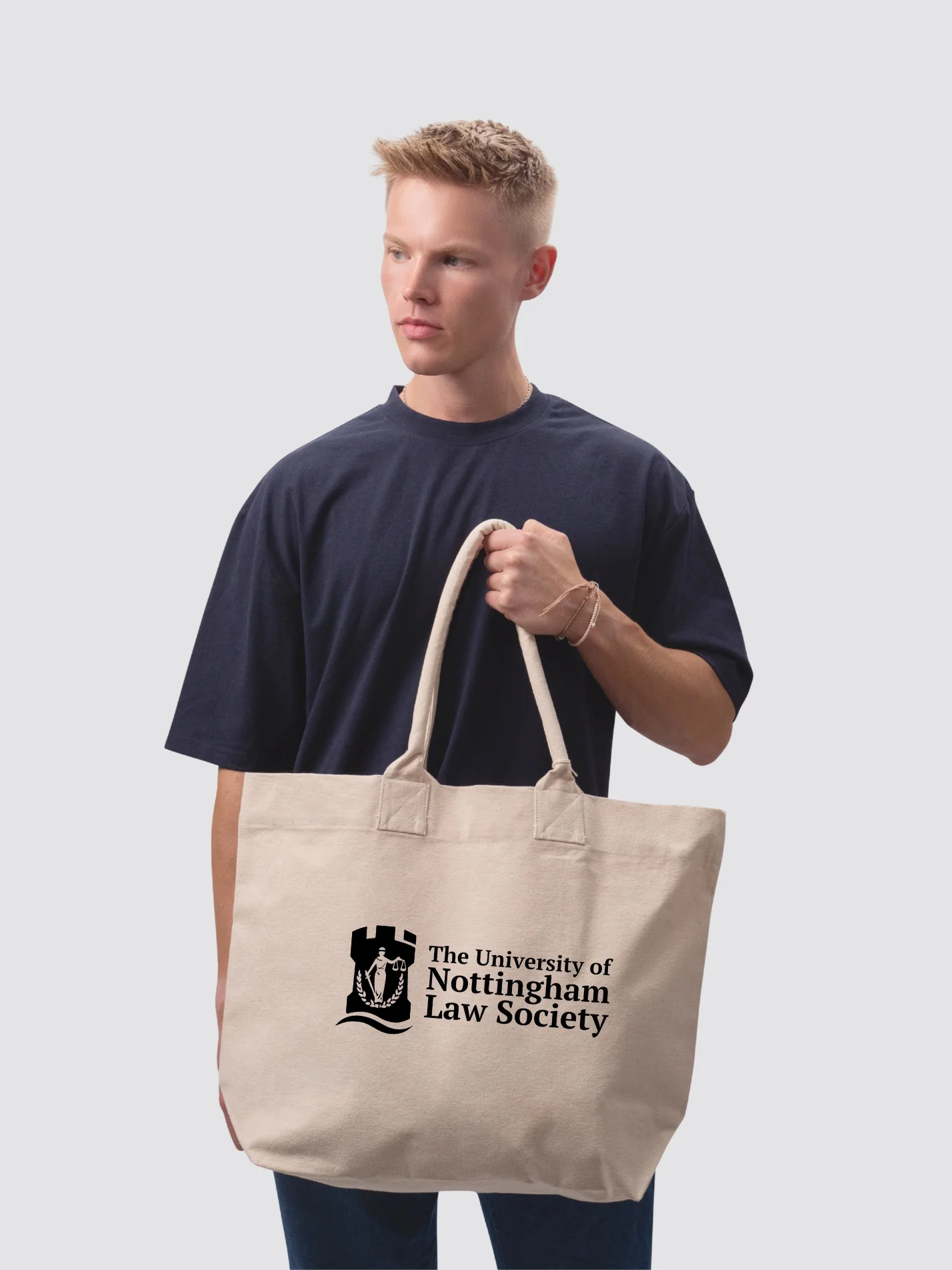 University of Nottingham Law Society Cotton Canvas Printed Shopper Bag