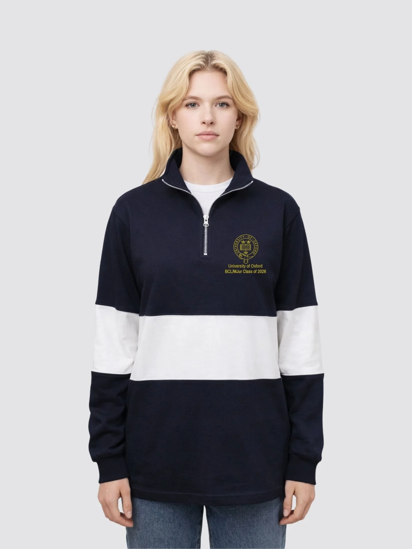 University of Oxford - BCL/MJur Class of 2026 Unisex Panelled 1/4 Zip Sweatshirt - Image 4