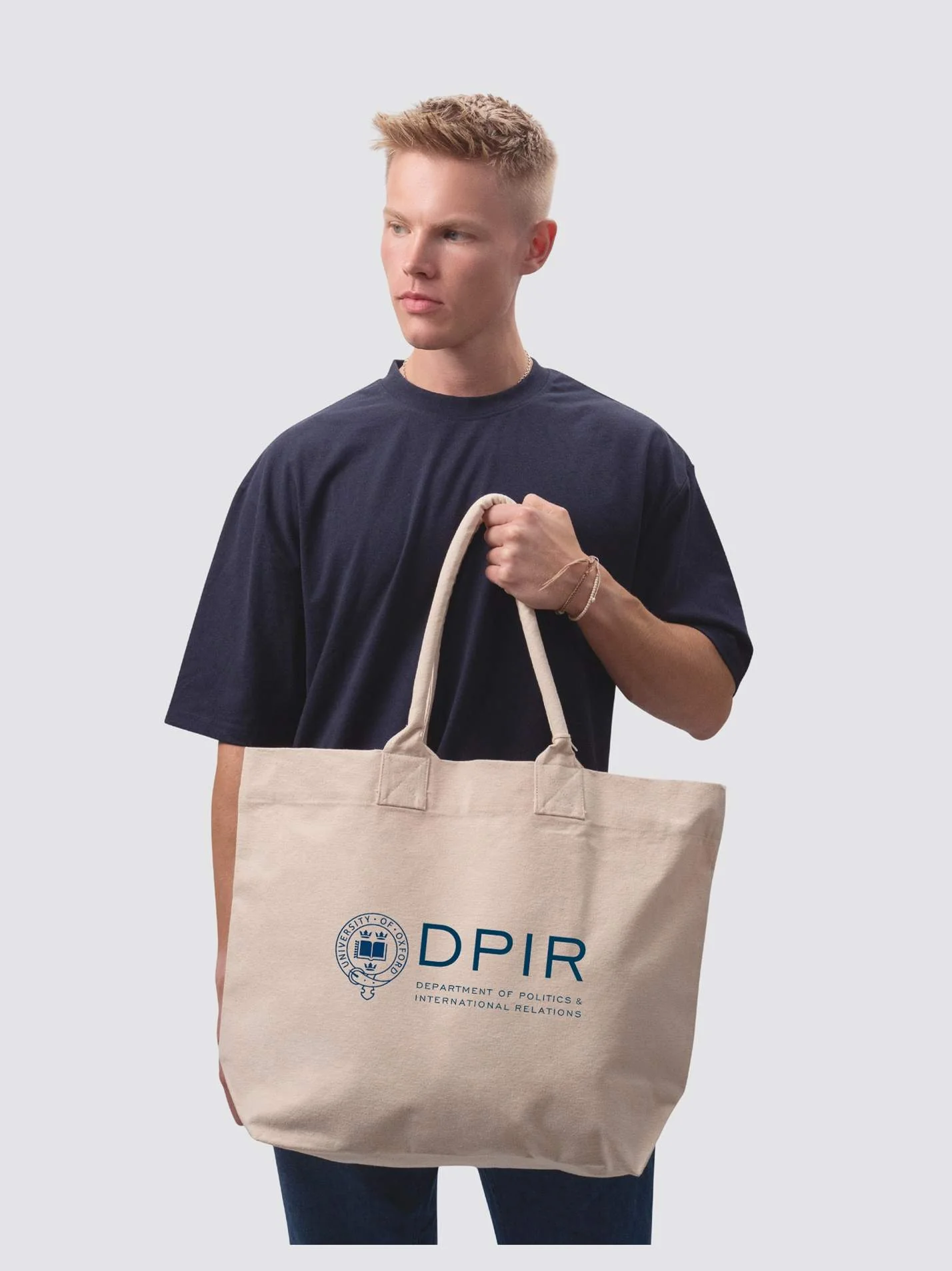University of Oxford Department of Politics and International Relations Cotton Canvas Printed Shopper Bag - Image 2