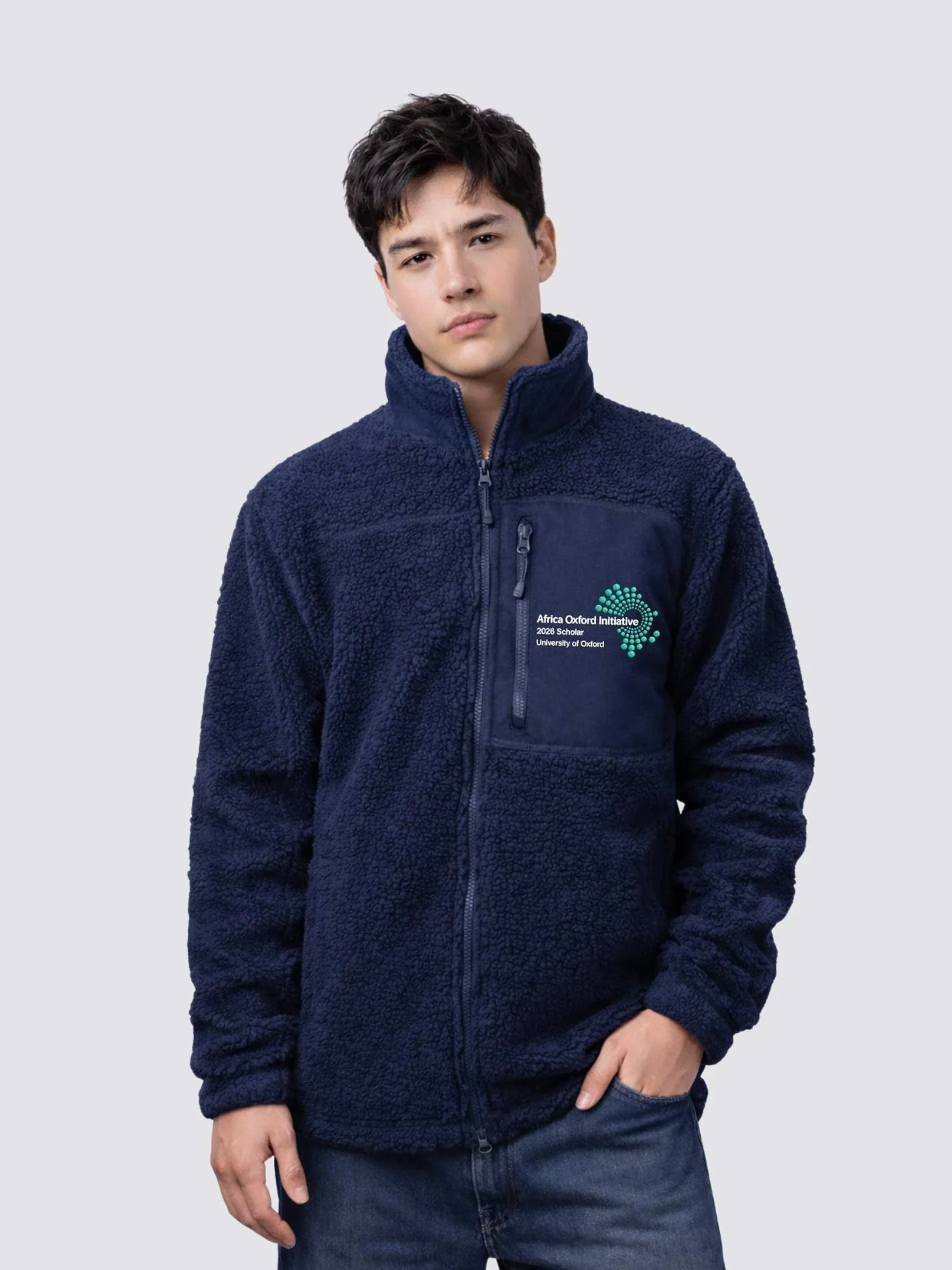 Africa Oxford Initiative Unisex Fluffy Sherpa Fleece Jacket - Image 5
