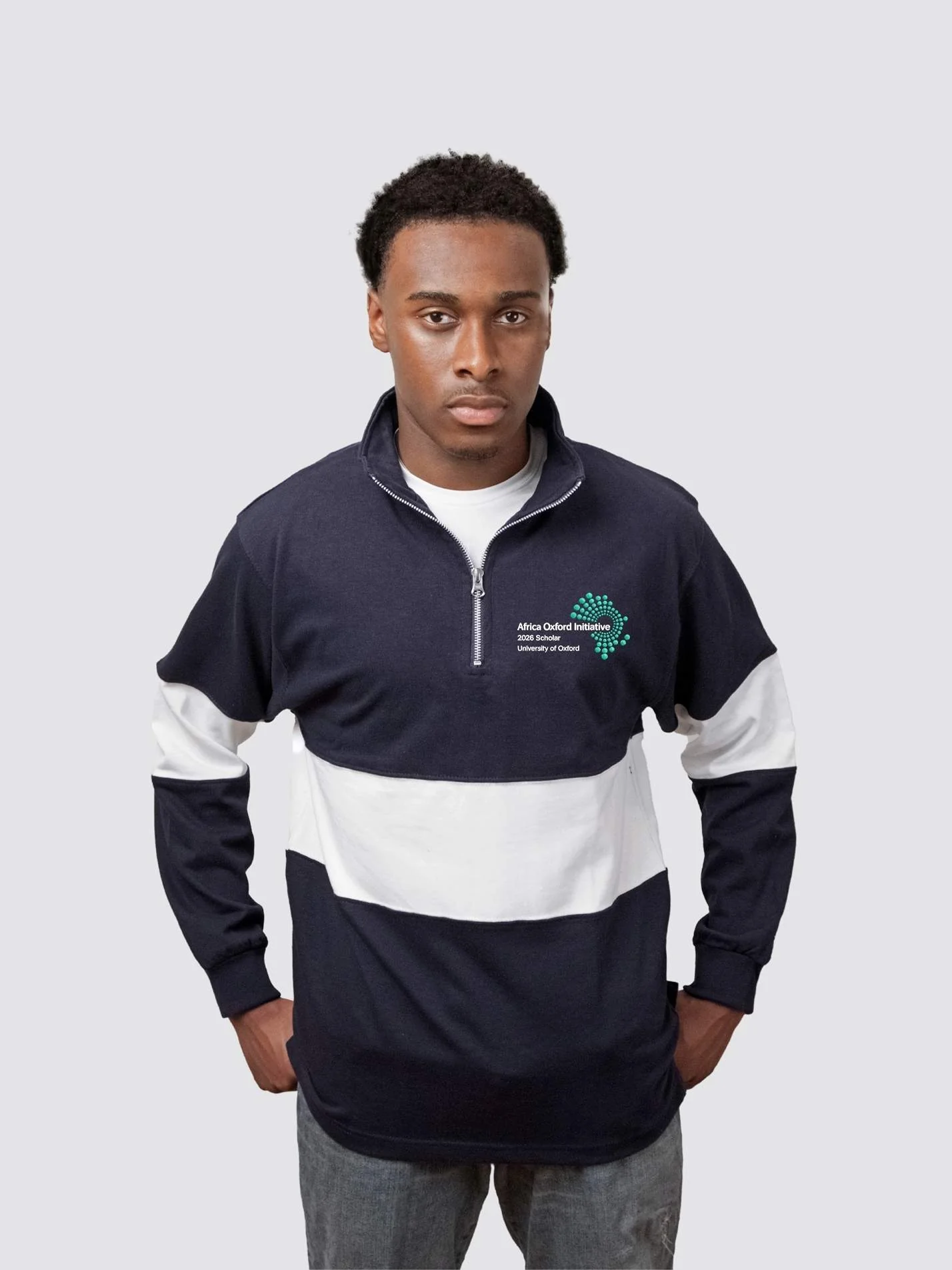 Africa Oxford Initiative Unisex Panelled 1/4 Zip Sweatshirt