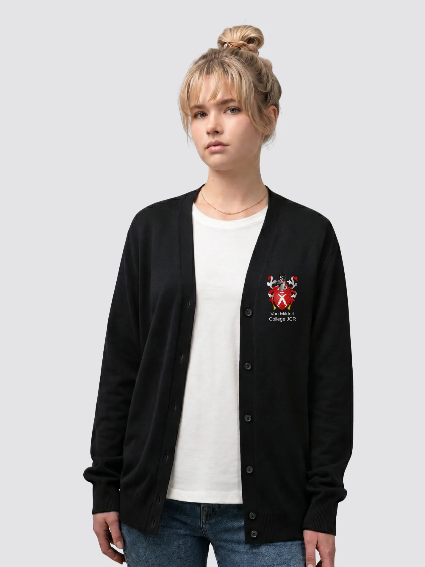 Van Mildert College Durham JCR Ladies V-Neck Knitted Cardigan