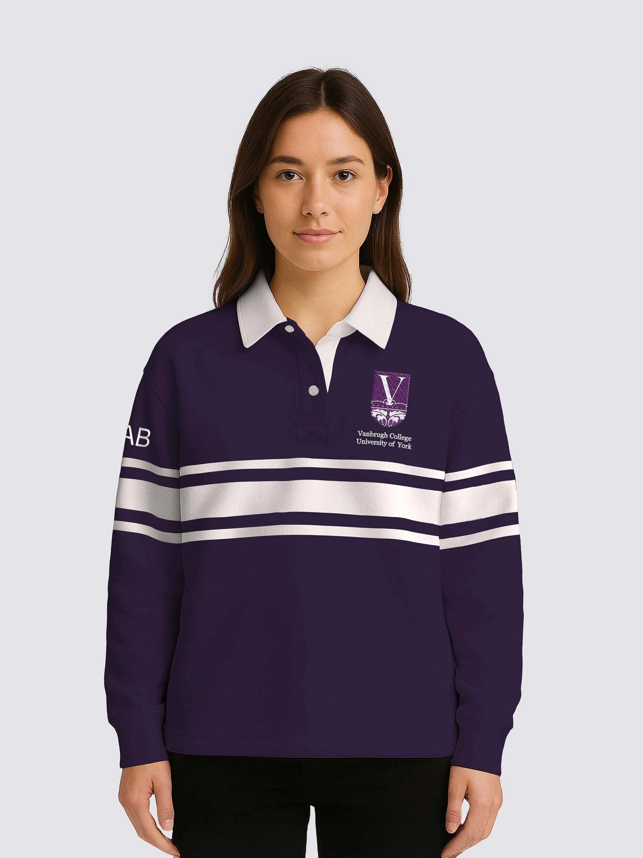 Vanbrugh College University of York Retro Striped Rugby Shirt - Image 4