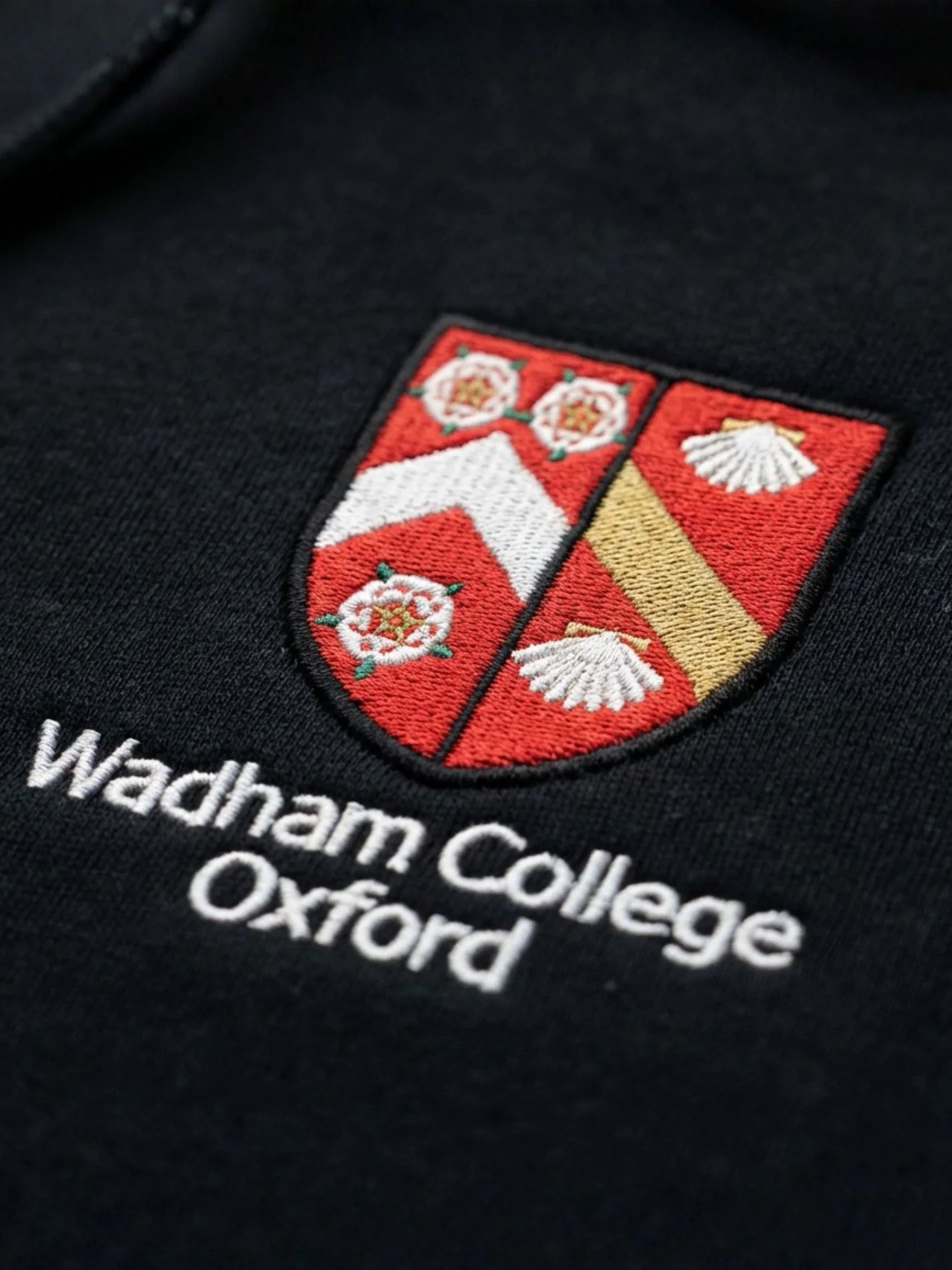 Wadham College Oxford Unisex 1/4 Zip Sweatshirt - Image 3