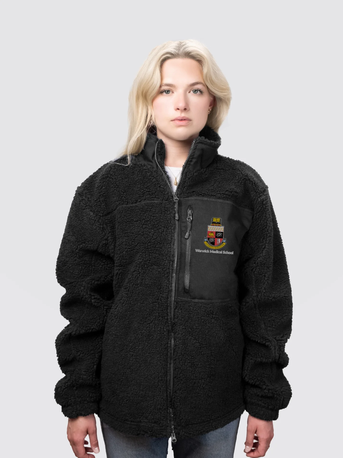 Warwick Medical School Unisex Fluffy Sherpa Fleece Jacket