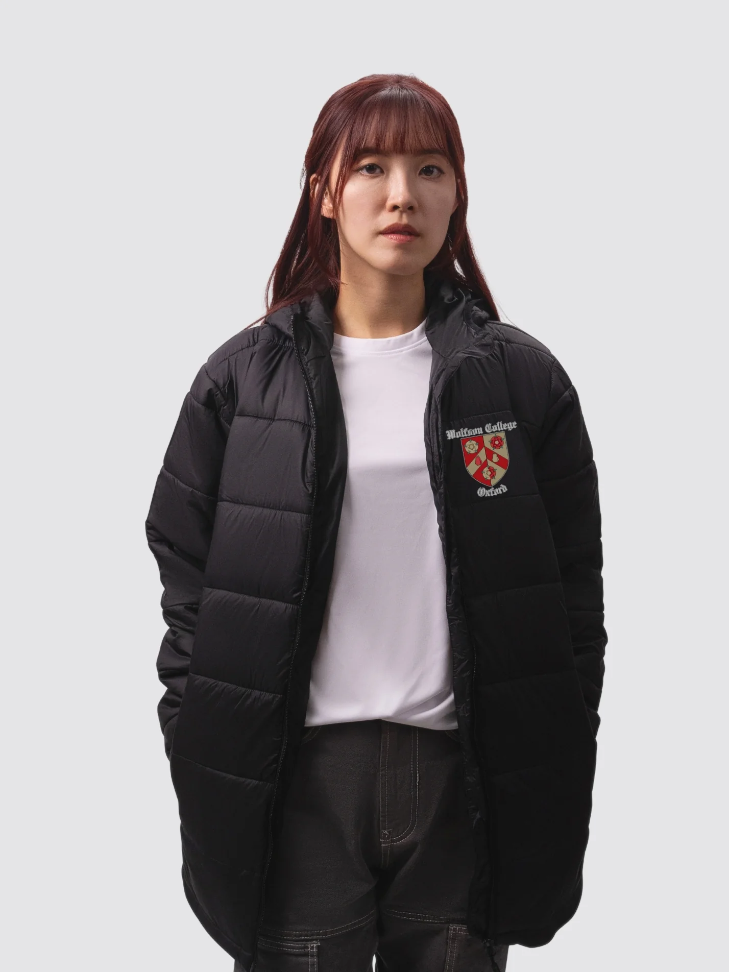 Wolfson College Oxford Sustainable Unisex Hooded Puffer Jacket