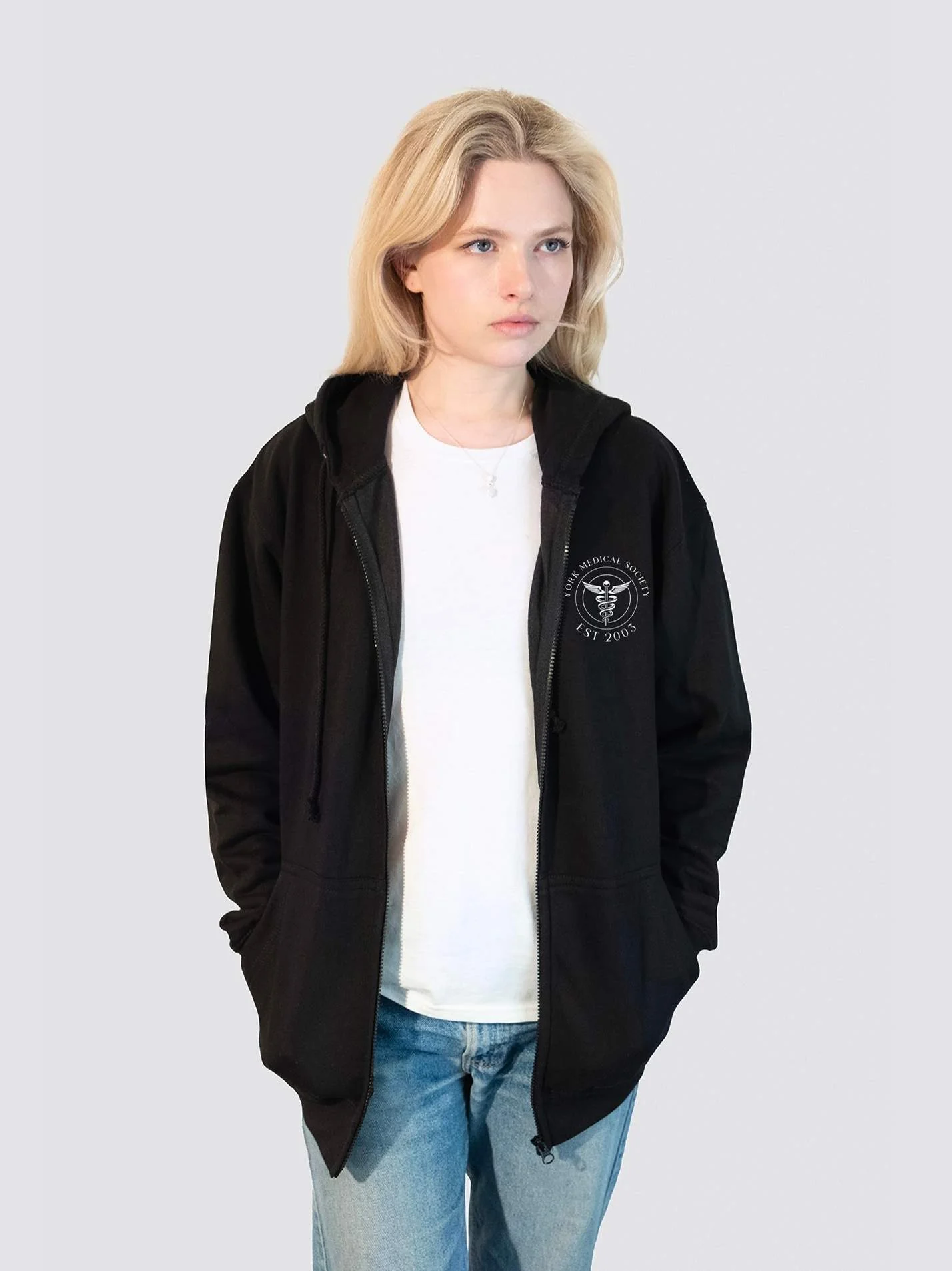 York Medsoc Zip-Up Unisex Hoodie