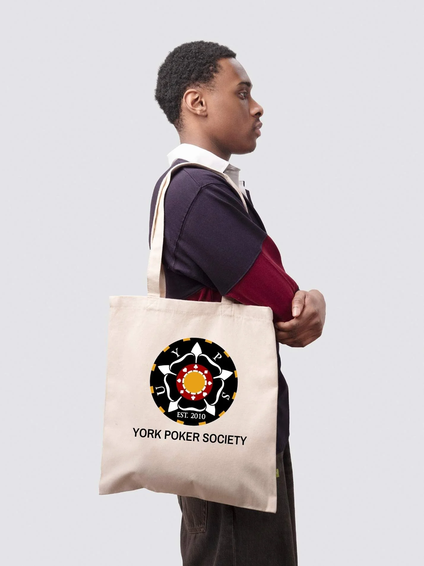 York Poker Society Organic Cotton Printed Tote Bag