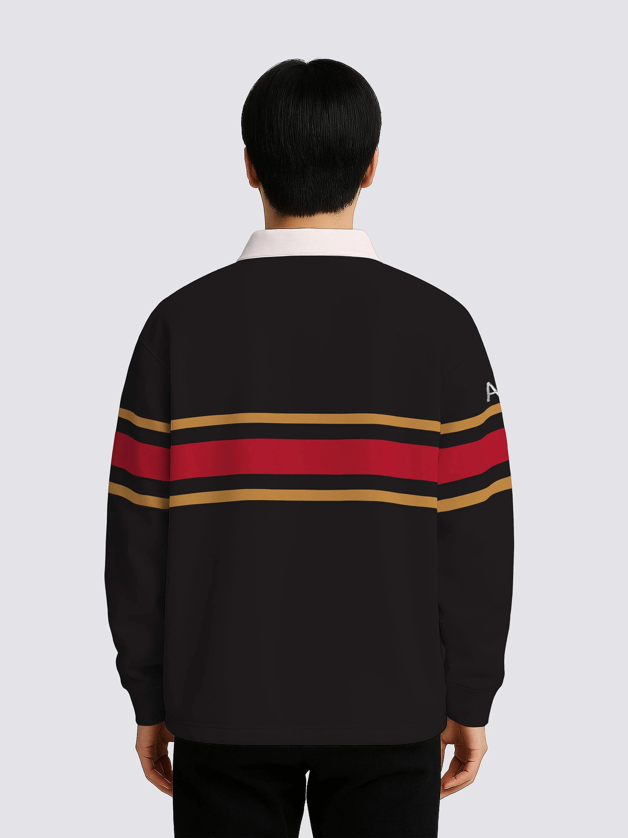 York Poker Society Retro Striped Rugby Shirt - Image 2